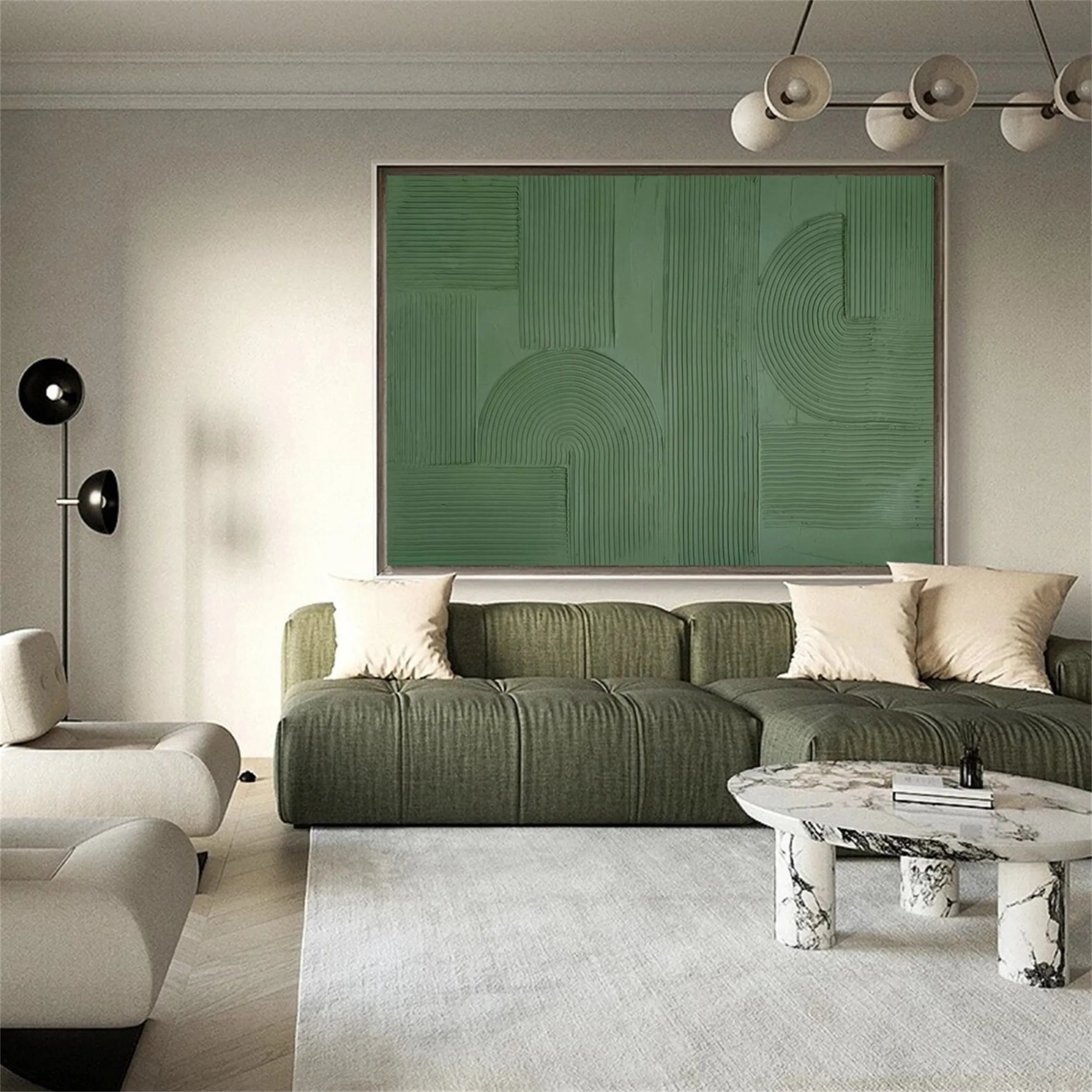 Blue & Green Abstract Art Print #BG039 - Modern Wall Decor for Living Room, Bedroom & Office