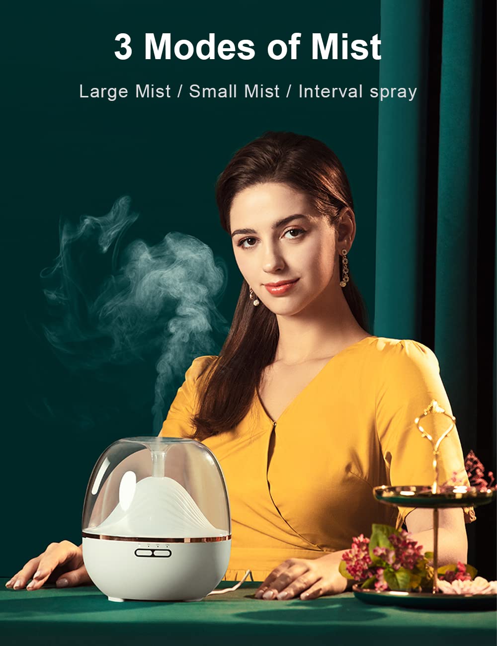 Ankers 600ml WiFi Essential Oil Diffuser with Alexa/Google Home Compatibility - Smart Air Humidifier with RGB Color Changing Lights, Timer & App Remote Control - Perfect for Aromatherapy, Yoga & Bedroom Relaxation