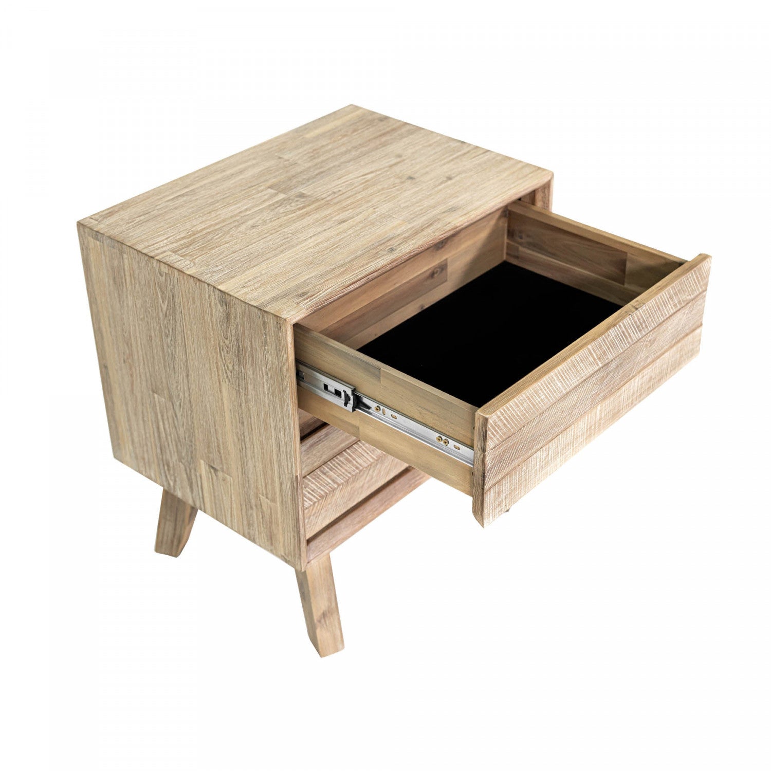 Abenra 2-Drawer Nightstand with Light Driftwood Finish - Modern Bedside Table for Bedroom, Living Room & Guest Room