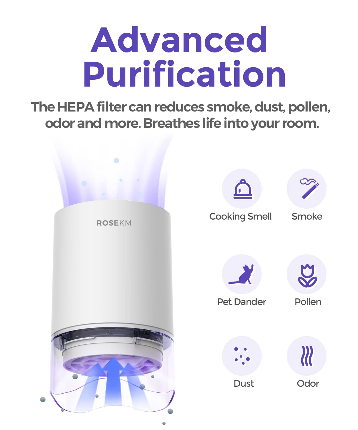 1-Year Pack True HEPA Air Purifier Replacement Filters (4 Pack) - Compatible with AP001R & AP002R Models - Ideal for Home, Office, and Allergy Relief