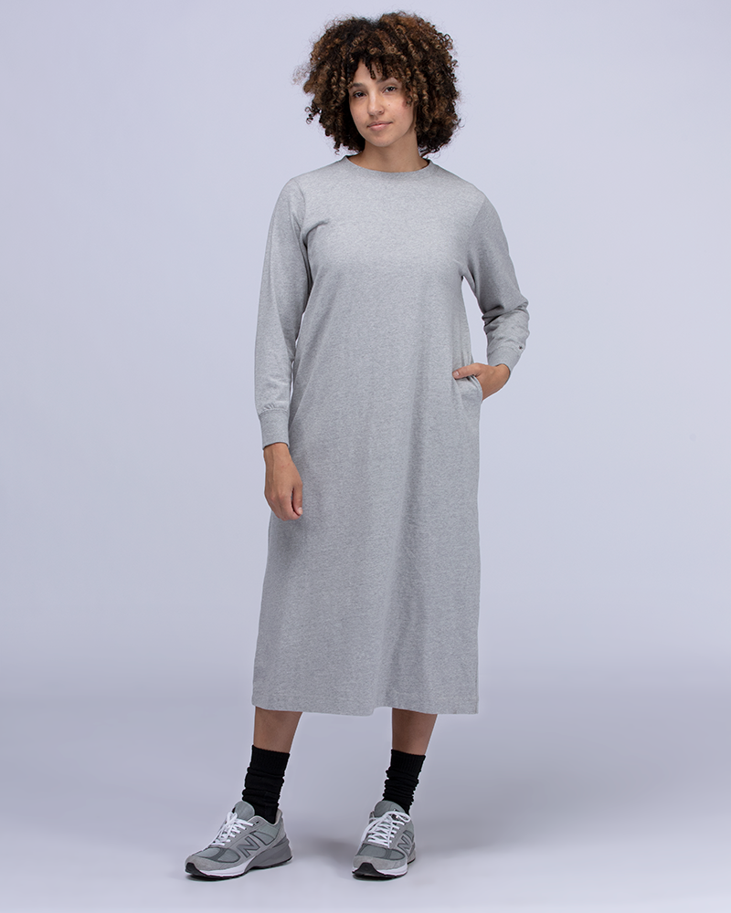 Eco-Friendly Recycled Cotton Long Sleeve Dress for Women - Sustainable Fashion for Casual Wear, Office & Date Nights
