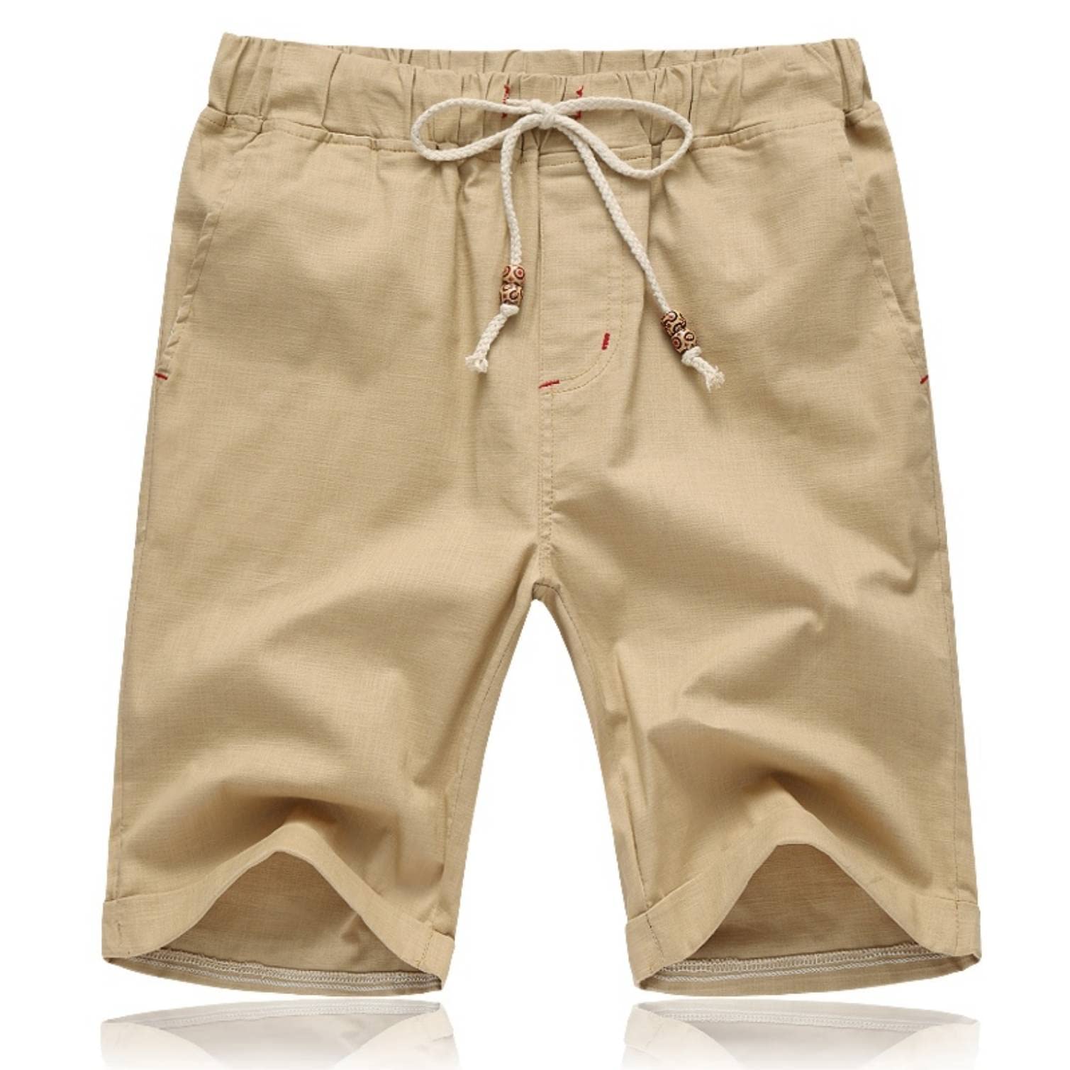STICKON Men's Casual Classic Fit Drawstring Shorts - Elastic Waistband, 2 Pockets - Perfect for Summer, Beach, Swimming, and Outdoor Activities