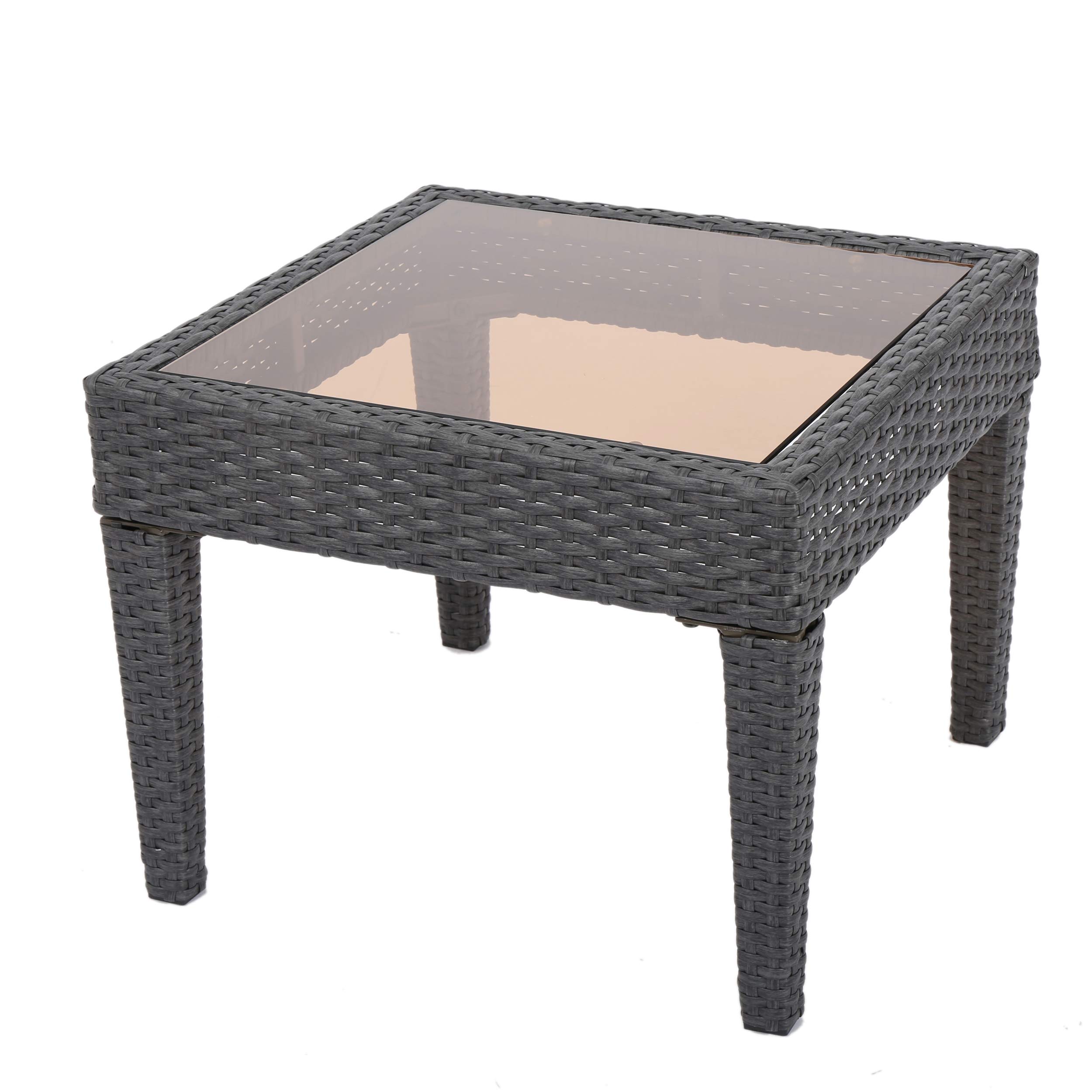 Christopher Knight Home Antibes PE Accent Table - Grey Side Table for Living Room, Bedroom, or Office - Modern Small End Table with Sturdy Design
