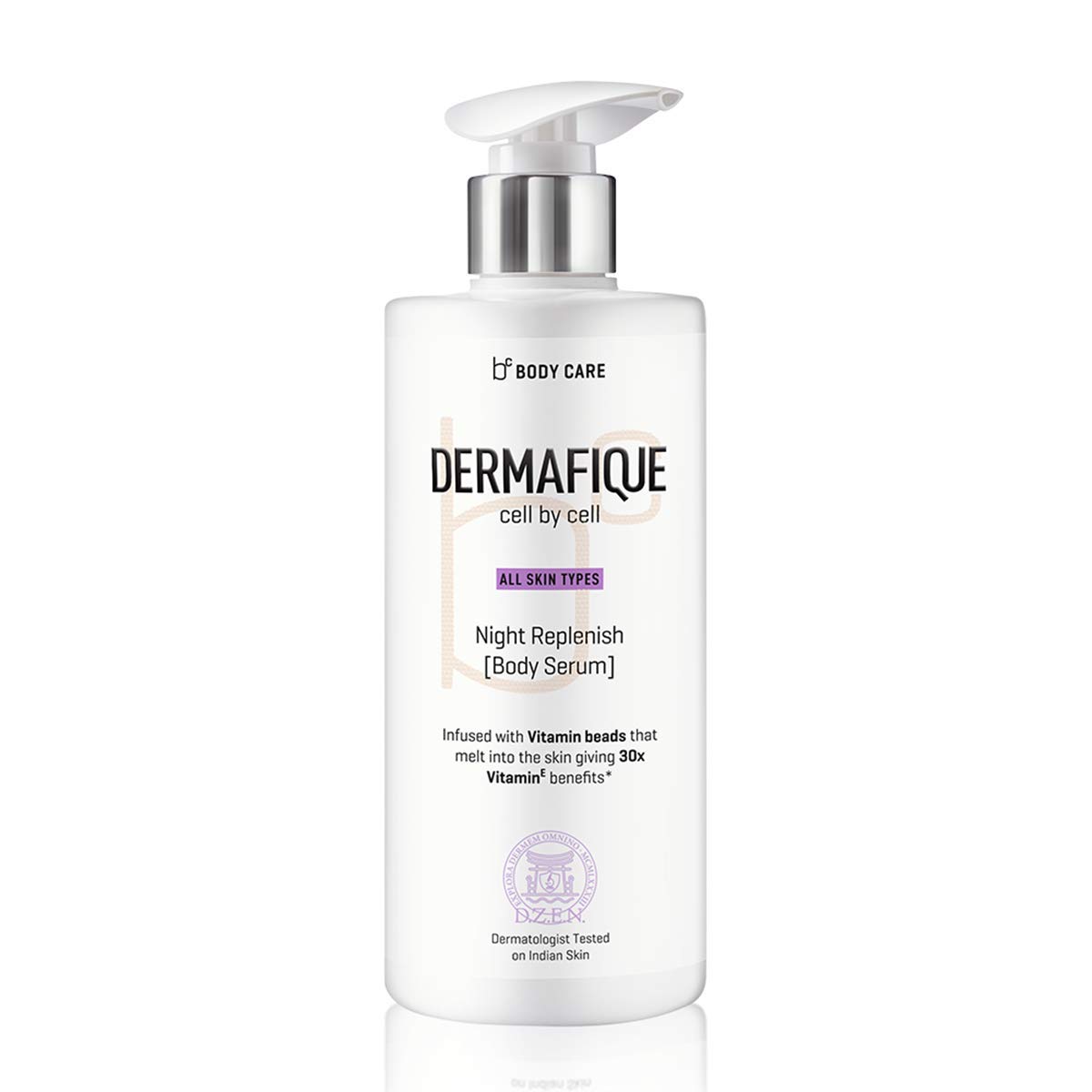 Dermafique Night Replenish Body Serum with Shea Butter & Glycerin – 300ml Deep Moisturizing Lotion for All Skin Types, Enriched with 30x Vitamin E for Nighttime Skin Regeneration | Dermatologist Tested | Perfect for Dry Skin Care & Overnight Hydration