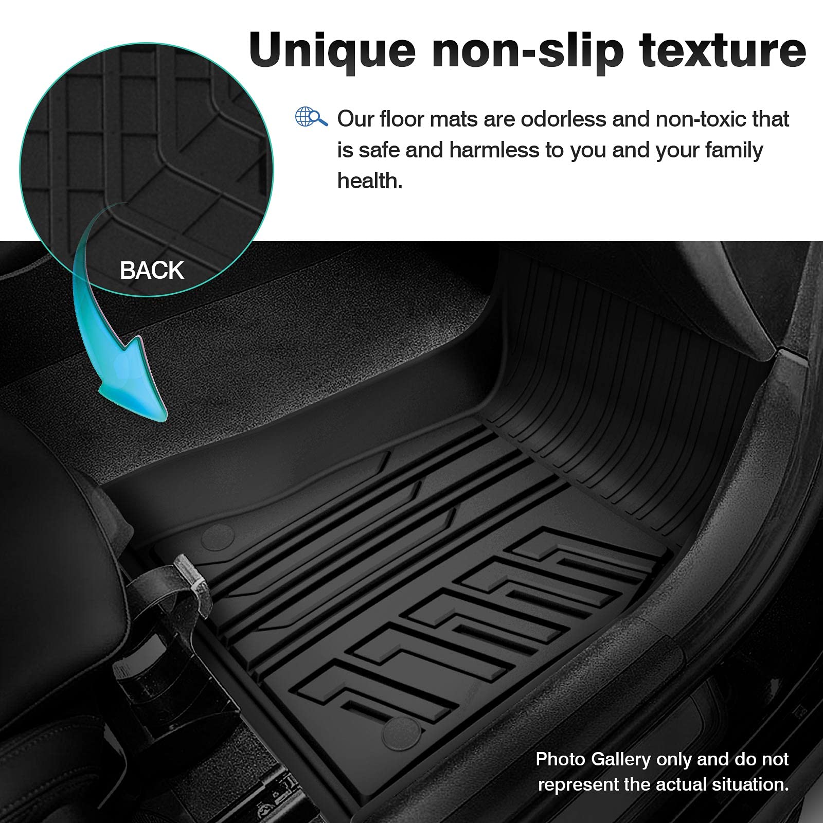 Custom Fit 2018-2022 Honda Accord All-Weather Floor Mats - TPE Non-Slip 1st & 2nd Row Floor Liners Set (Black) | Durable Car Accessories for Year-Round Protection - Perfect for Daily Commute, Road Trips & Harsh Weather Conditions