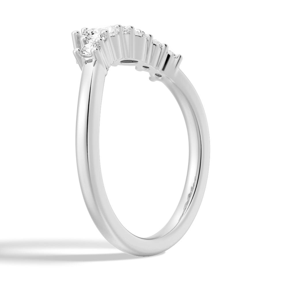 7 Stone Pear & Round Moissanite Wedding Band for Women - Anniversary, Engagement & Bridal Jewelry - Perfect for Proposals, Vows & Special Occasions