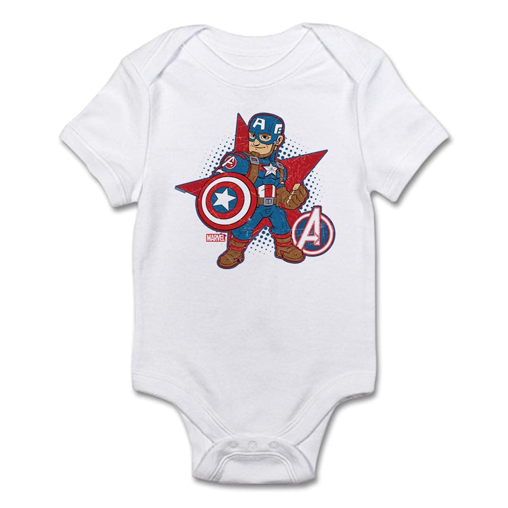 Captain America Baby Light Bodysuit - Soft Cotton Infant Onesie for Boys & Girls | Perfect for Superhero Costumes, Birthday Gifts & Photo Shoots
