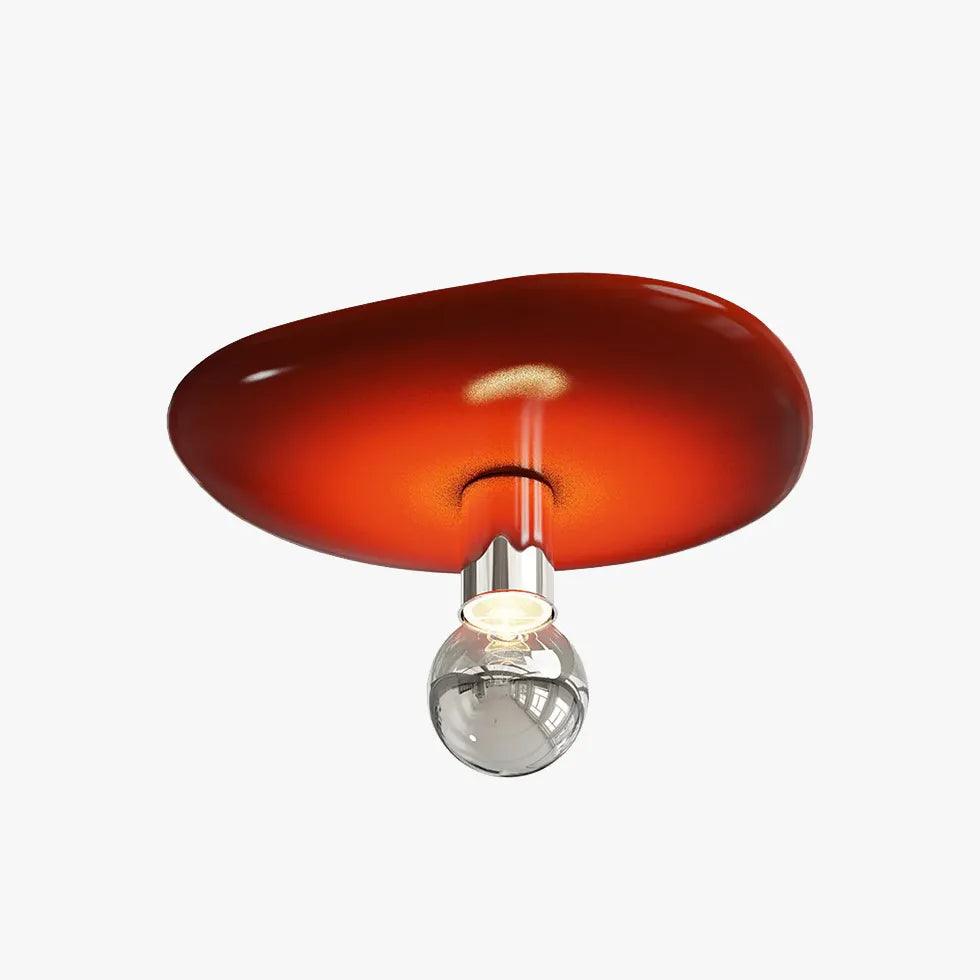 Modern Red Irregular Round Recessed Ceiling Light - Dimmable LED Fixture for Living Room, Bedroom, Kitchen & Hallway Lighting
