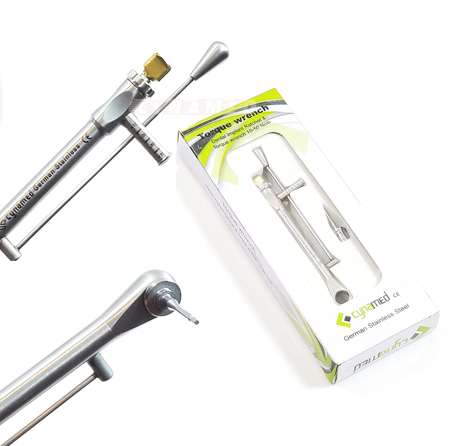 Premium German Dental Implant Torque Wrench Ratchet - 10-50 NCM with Driver - Professional Dental Instrument for Implant Surgery & Prosthetic Placement - Perfect for Dentists, Oral Surgeons & Dental Clinics