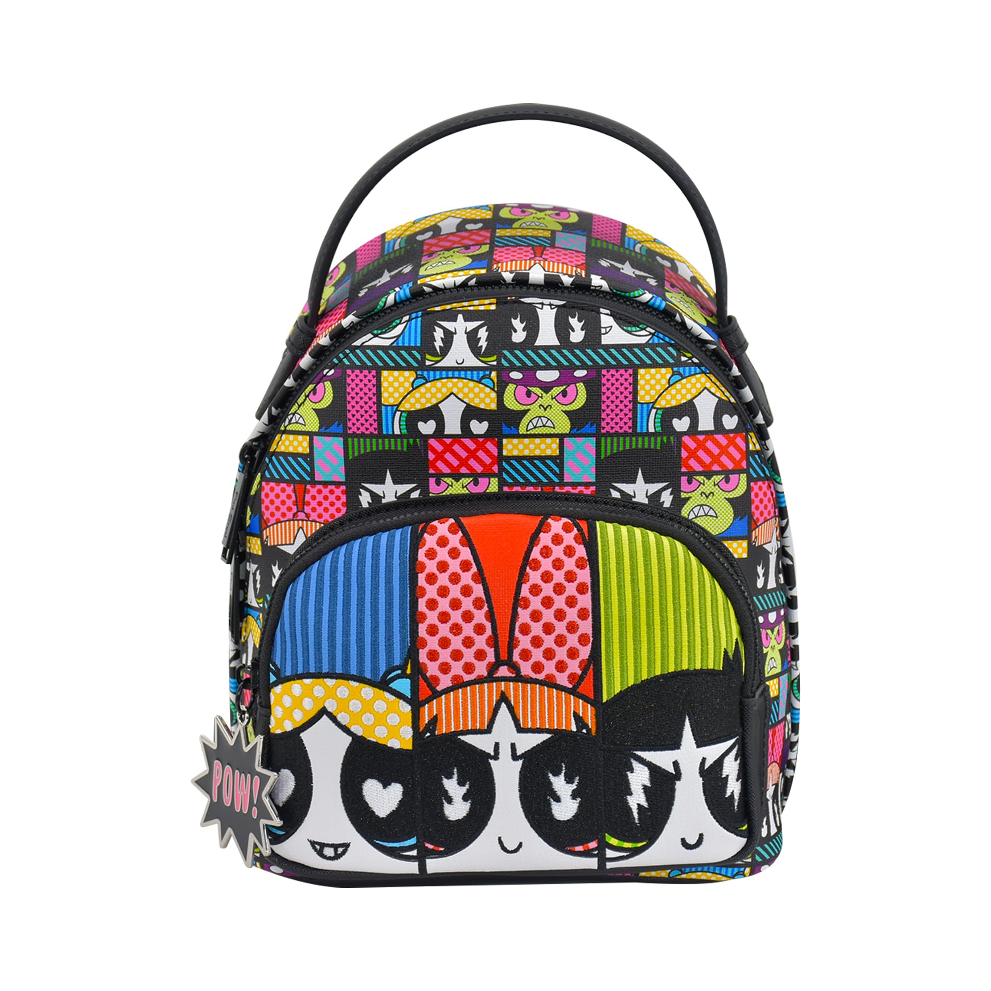 Concept One Fred Segal The Powerpuff Girls Mini Backpack - Small Travel Bag & Purse for Men & Women (Blossom, Bubbles, Buttercup, 9 Inch) - Perfect for School, Travel & Comic Conventions