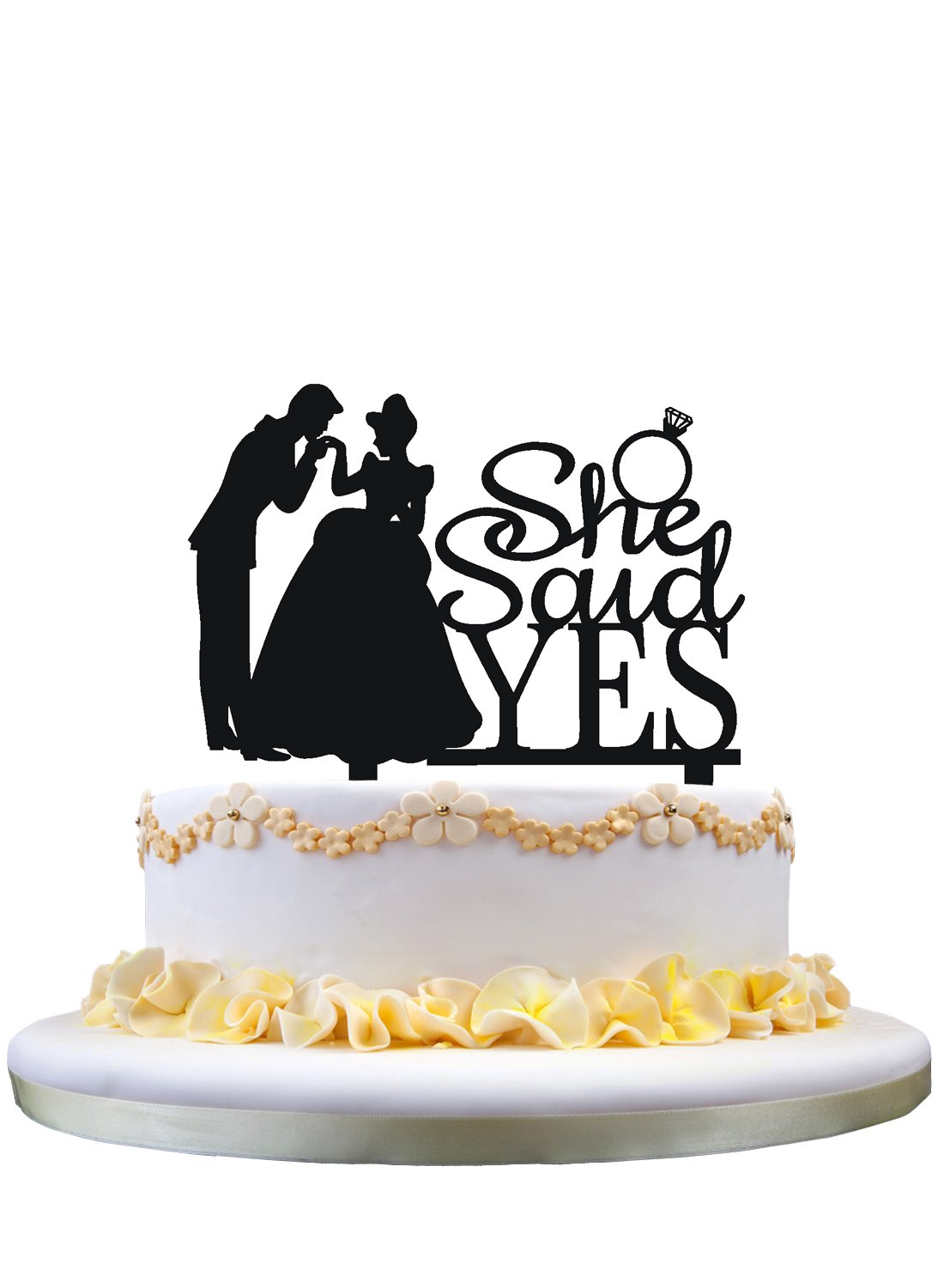 Custom Wedding Cake Topper - Elegant 'She Said Yes' Engagement Cake Decor for Bride & Groom | Perfect for Wedding, Anniversary, and Proposal Celebrations