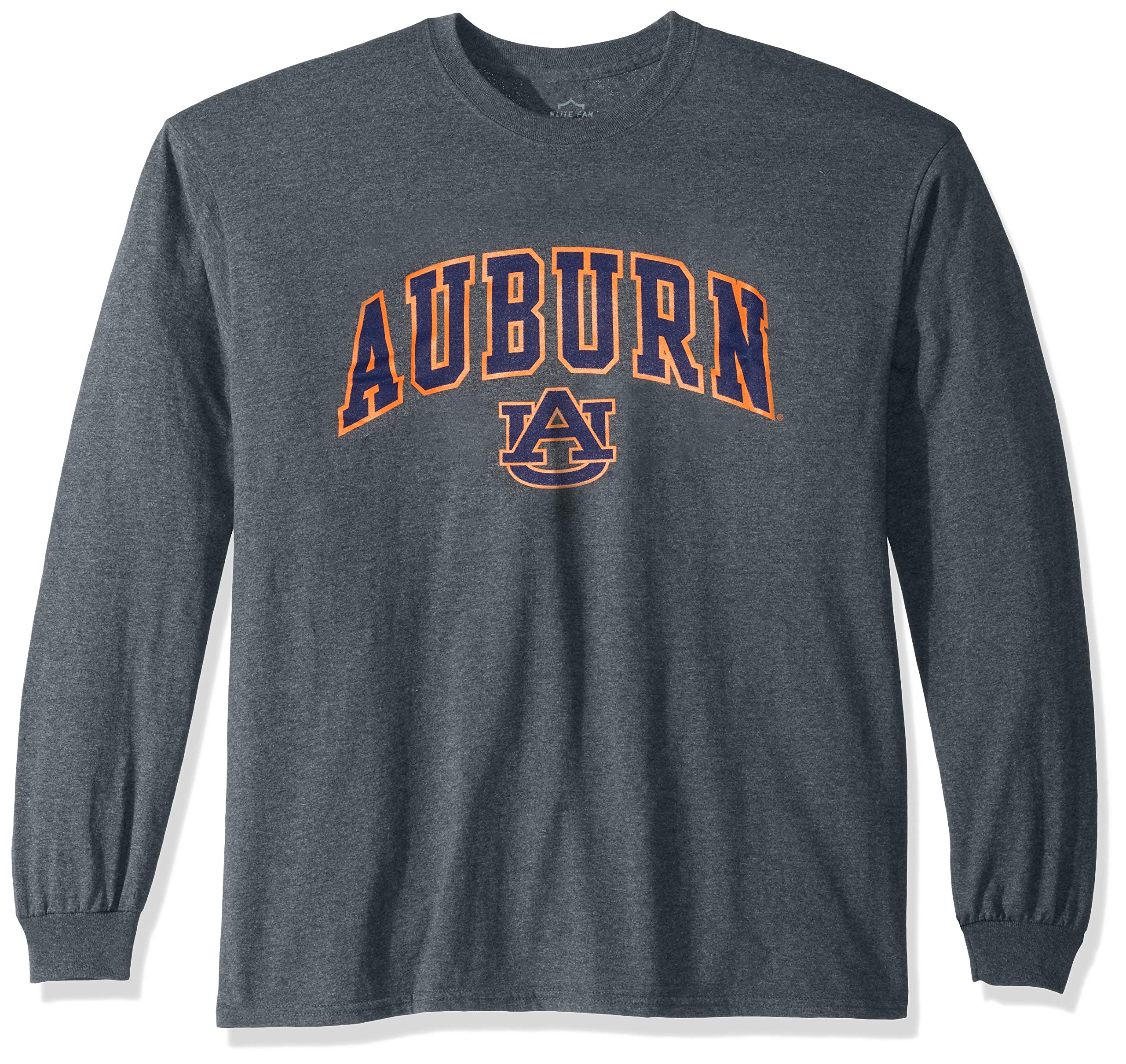 Elite Fan Shop Dark Heather Long Sleeve Arch Back T-Shirt - Comfortable Vintage Style Tee for Casual Wear, Sports Events & Fan Merchandise