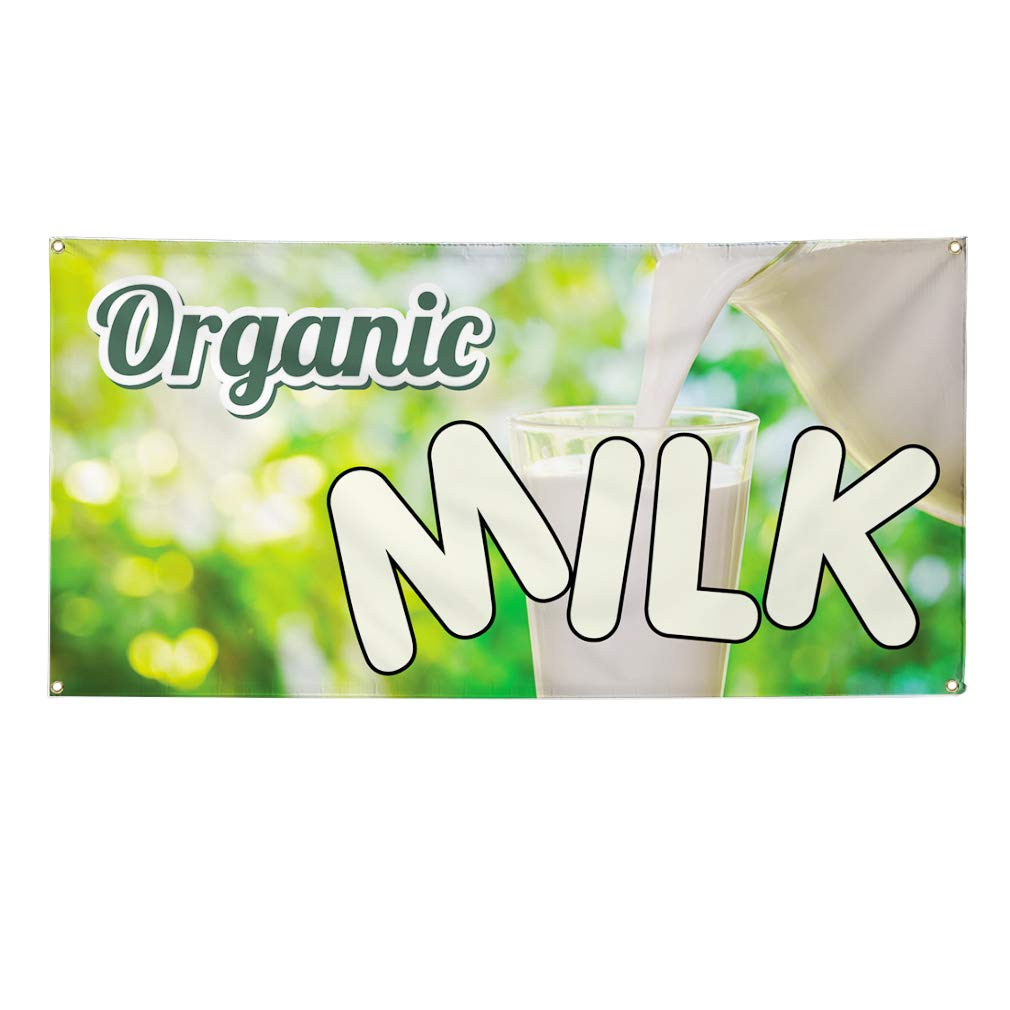 Premium Vinyl Banner - 60x144 Inches, Weatherproof Outdoor Advertising Sign with 10 Grommets for Milk & Beverage Promotion | Ideal for Farmers Markets, Dairy Displays & Industrial Yard Signs