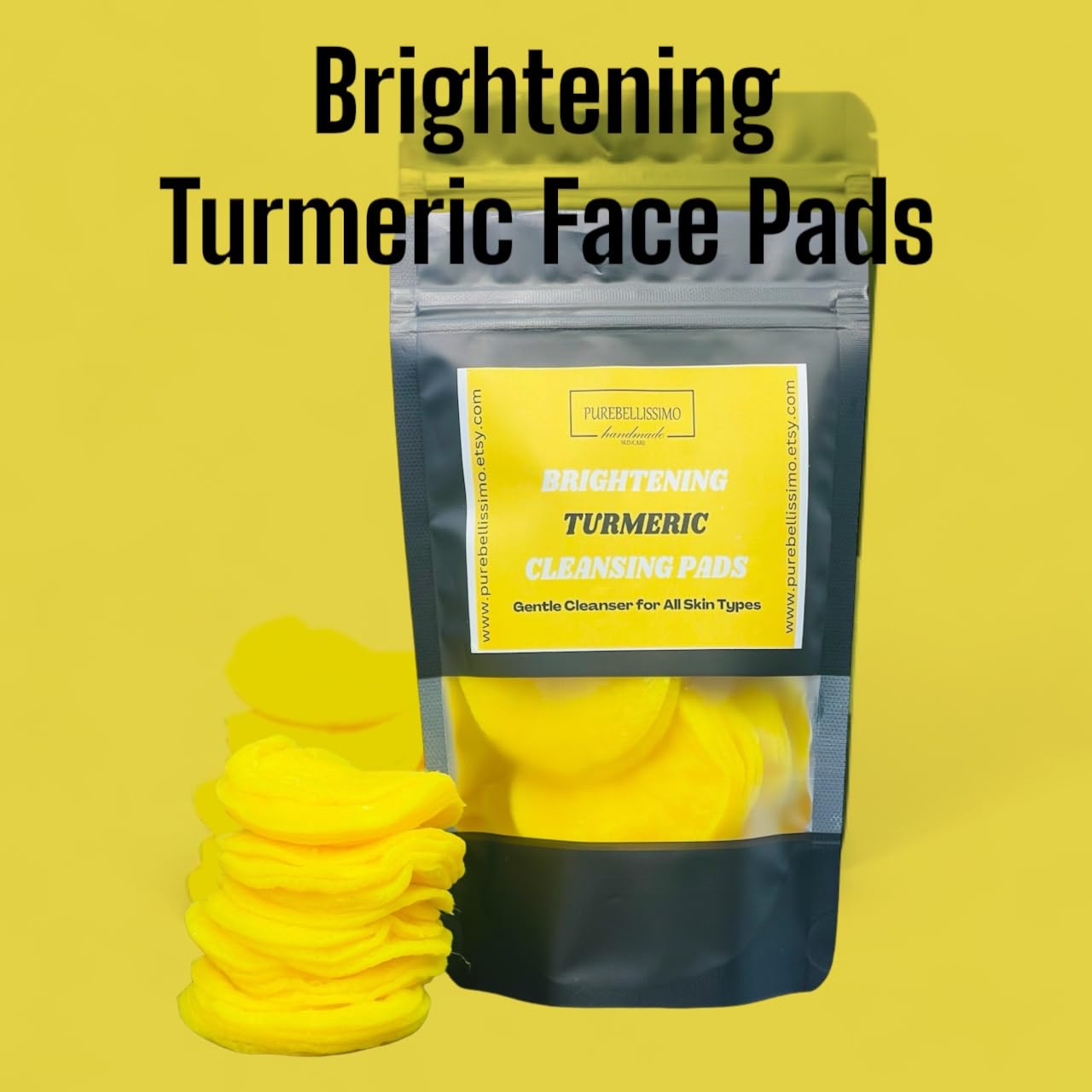Turmeric Kojic Acid Brightening Face Pads - Exfoliating & Cleansing Pads for Dark Spots, Acne & All Skin Types (20 Count) - Gentle Daily Skincare for Brighter, Even-Toned Complexion