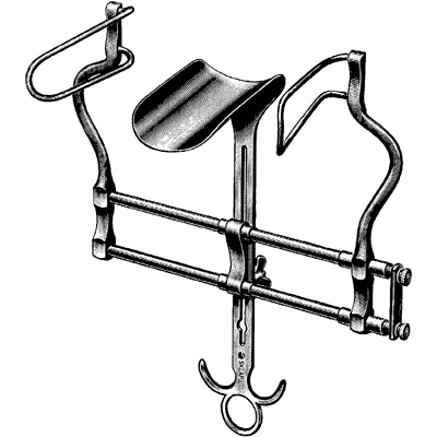 Balfour Abdominal Retractor with Fenestrated Blades - 4 Deep, 10 Spread (Model 60 7110) for Laparoscopic and Open Abdominal Surgery