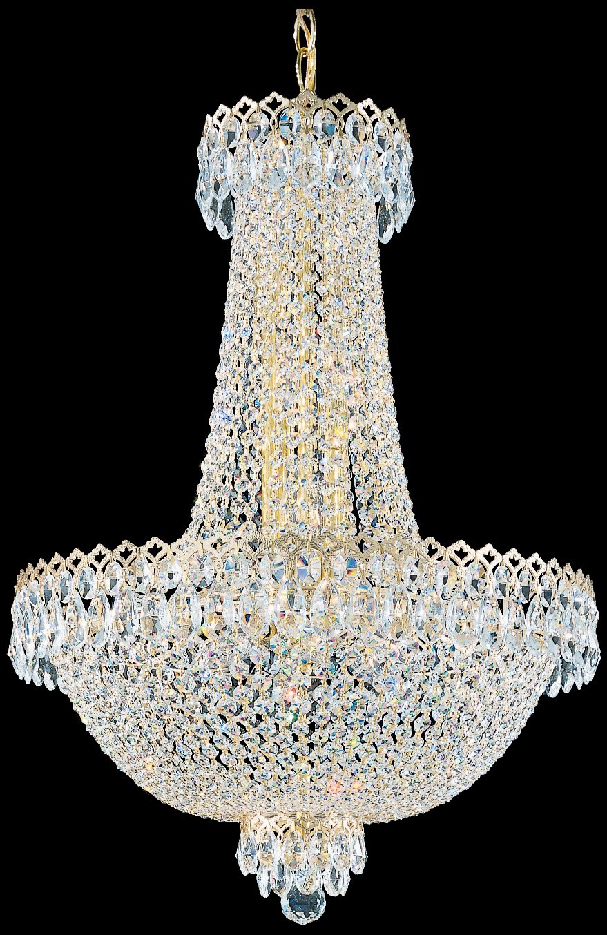 Swarovski Crystal Lighting Camelot Chandelier 2622-40 in Polished Silver - Elegant Ceiling Light Fixture for Dining Room, Living Room & Bedroom Decor