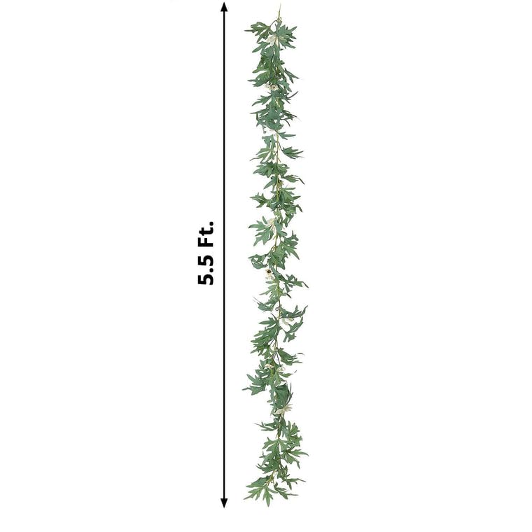 6 Feet Cream Silk Daisy Flower Garland with Leaves - Elegant Hanging Vine for Wedding, Party, Reception & Home Decor - Perfect for Indoor/Outdoor Events, DIY Projects, and Seasonal Celebrations