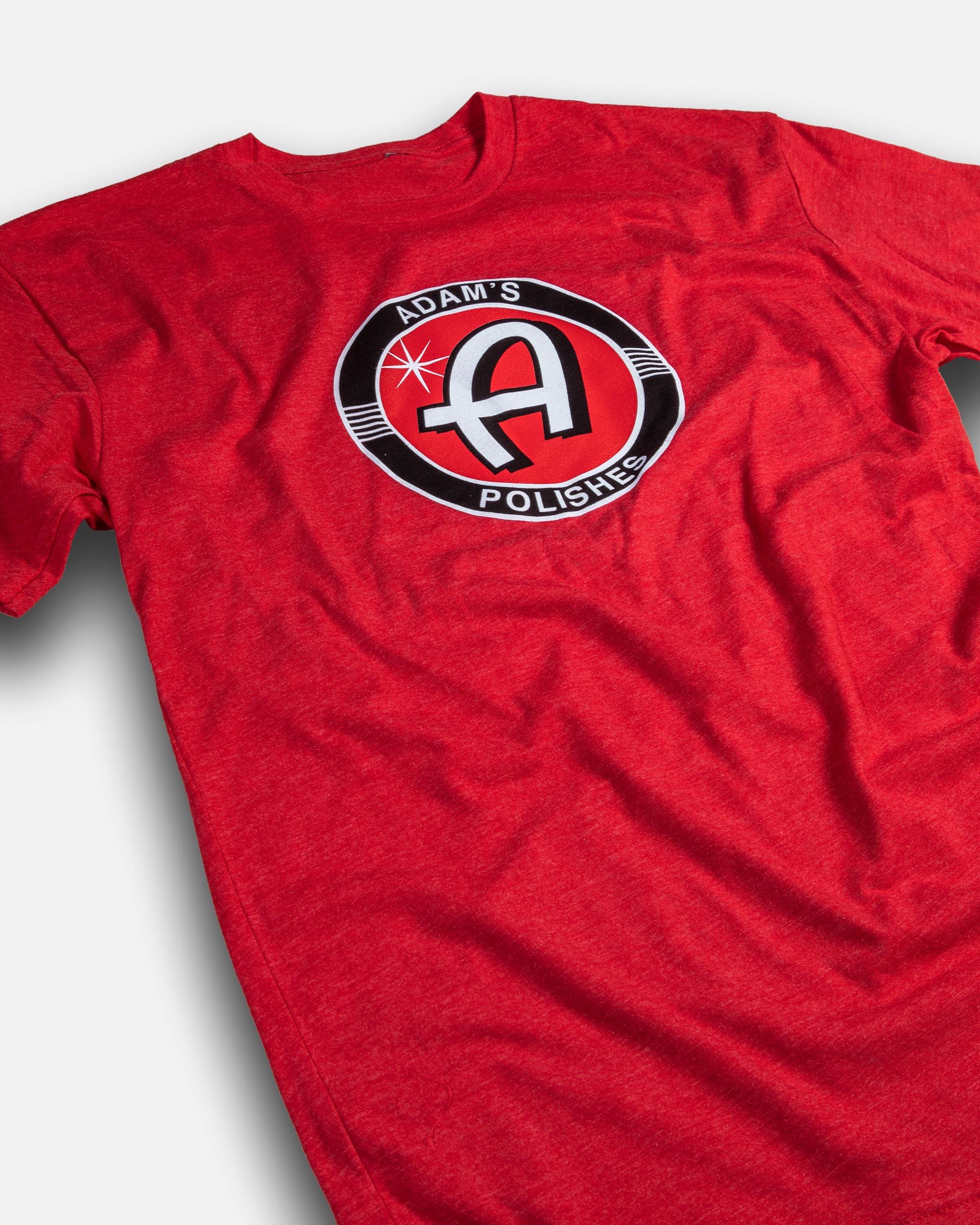 Adam's Premium Red Cotton T-Shirt with Embroidered Logo - Comfortable Casual Wear for Men, Perfect for Everyday Outfits, Gym, and Outdoor Activities