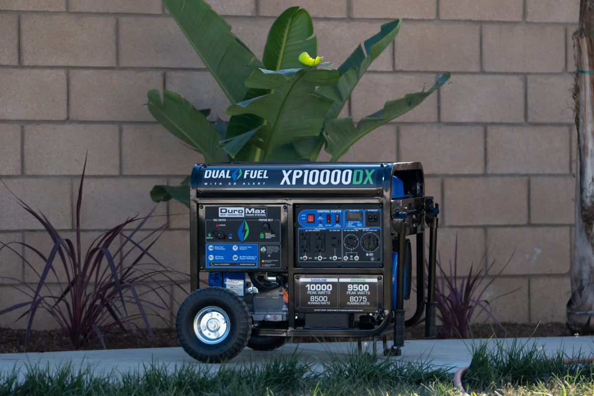 10,000 Watt Dual Fuel Portable Generator with CO Alert - Reliable Backup Power for Home, Camping & Emergency Use