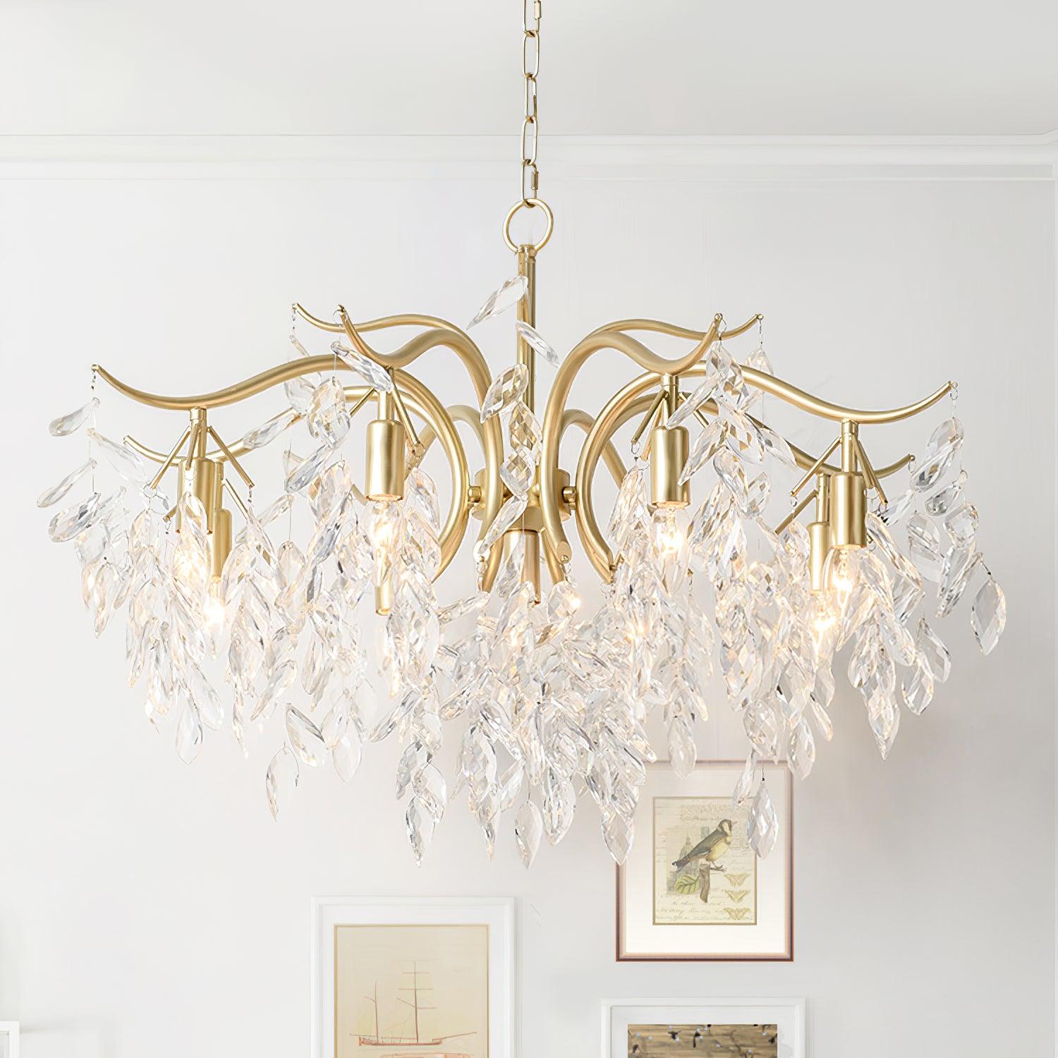 Dorale Chandelier - Modern Crystal Ceiling Light Fixture for Dining Room & Bedroom | Elegant Home Decor Lighting