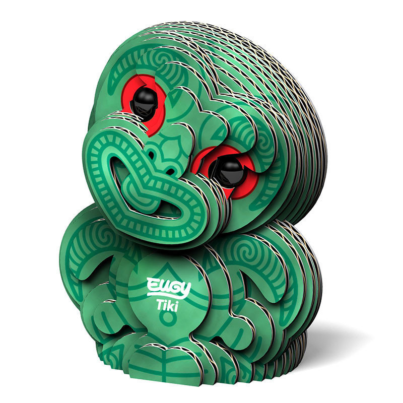 3D Tiki Puzzle - Wooden Brain Teaser & Decorative Home Decor for Adults & Kids - Perfect for Stress Relief, Gifts, and Tropical Themed Parties