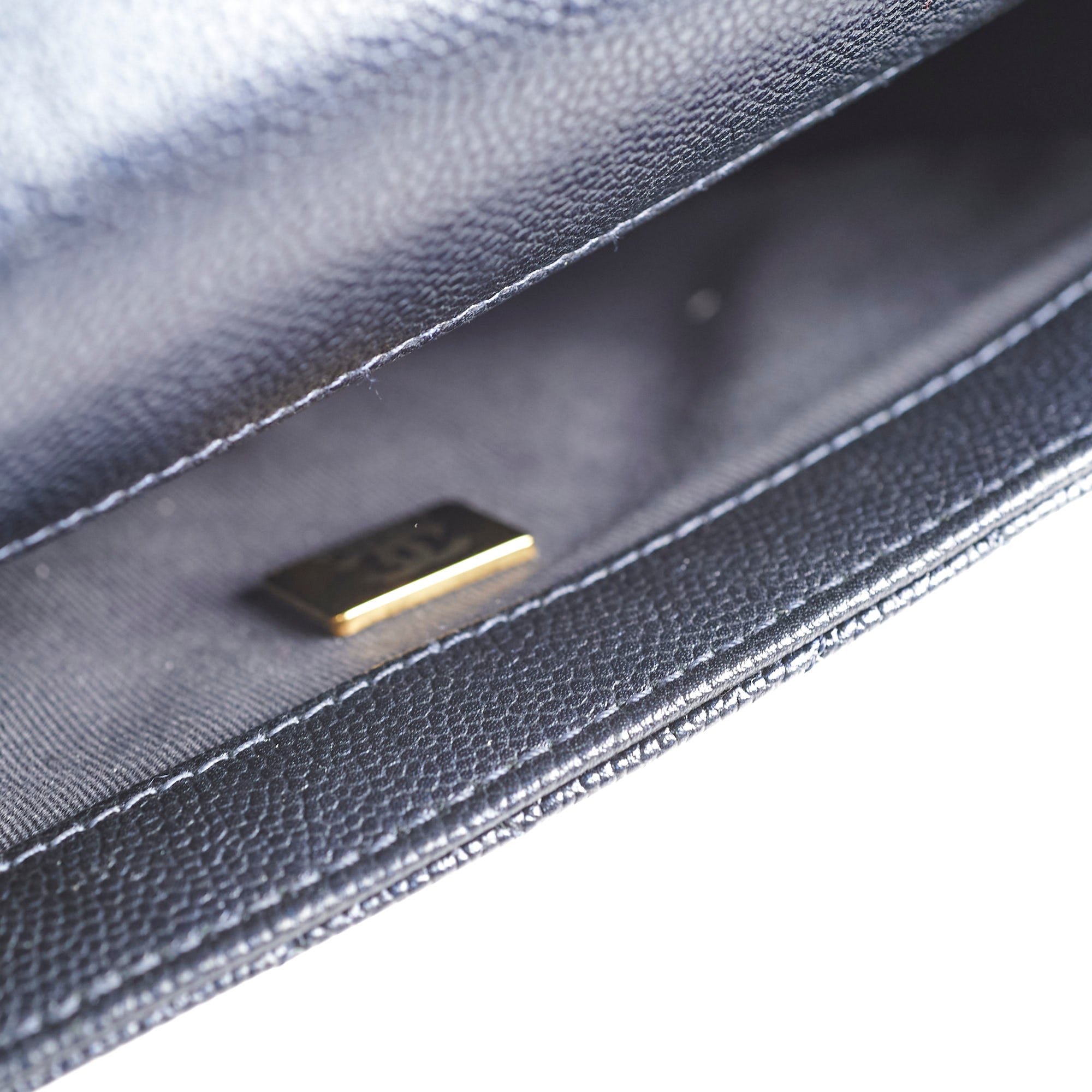 Chanel Seasonal Square Flap Bag Iridescent Black Caviar Leather with Microchip - Perfect for Evening Parties & Luxury Fashion Events