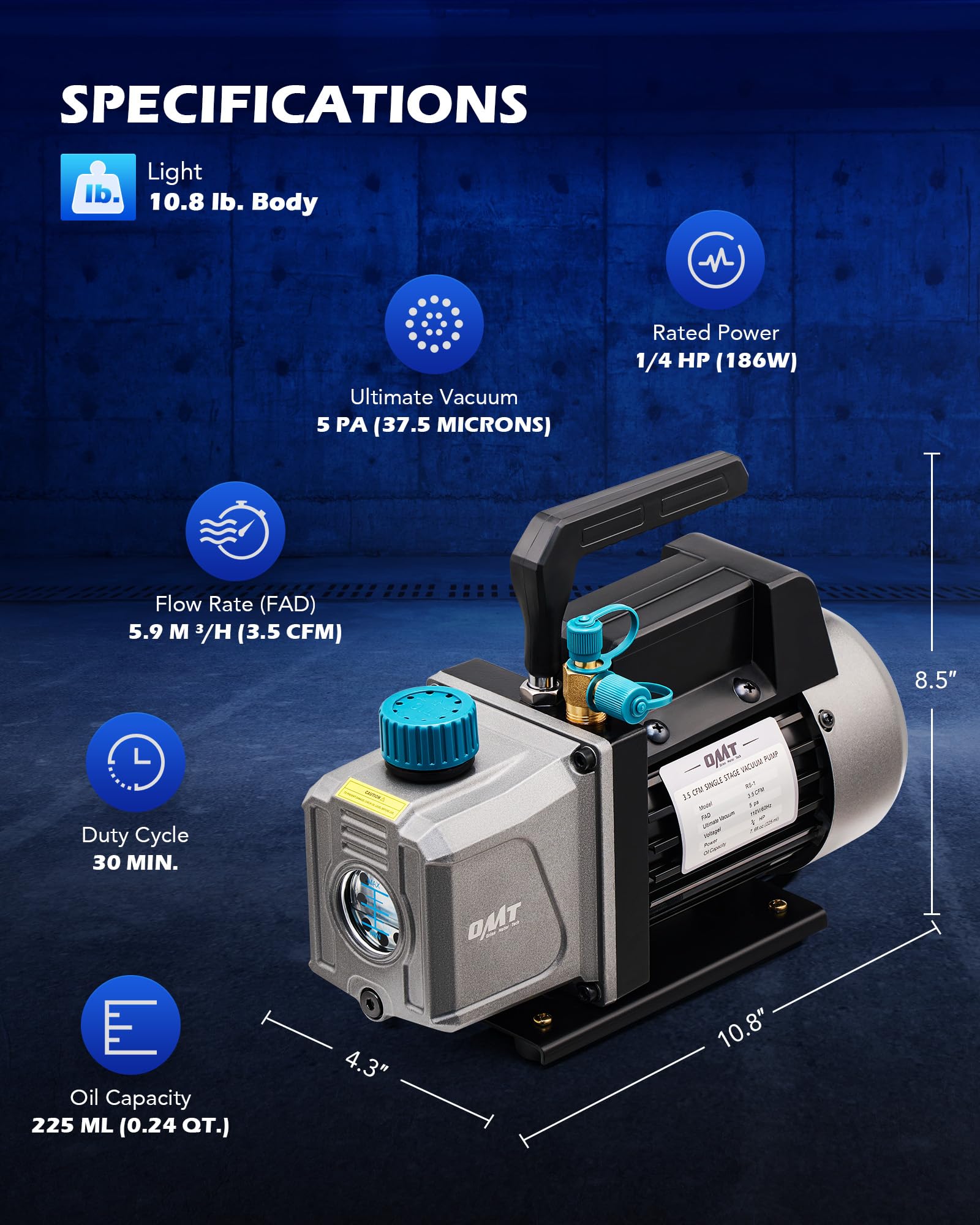 Orion Motor Tech 1.5 Gallon Vacuum Chamber Kit with 3.5 CFM Pump, Tempered Glass Lid & 5ft Hose - Professional Vacuum Degassing System for Wood Stabilization, Silicone Resin Casting, Epoxy Bubbles Removal - Ideal for DIY Crafts, Jewelry Making & Industrial Applications