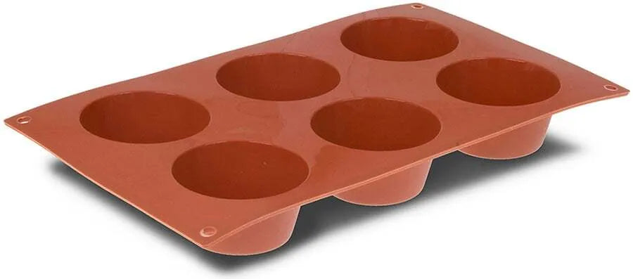 Nonstick Orange Silicone 6-Cup Muffin Pan - Perfect for Baking Cupcakes, Muffins & Mini Desserts at Home