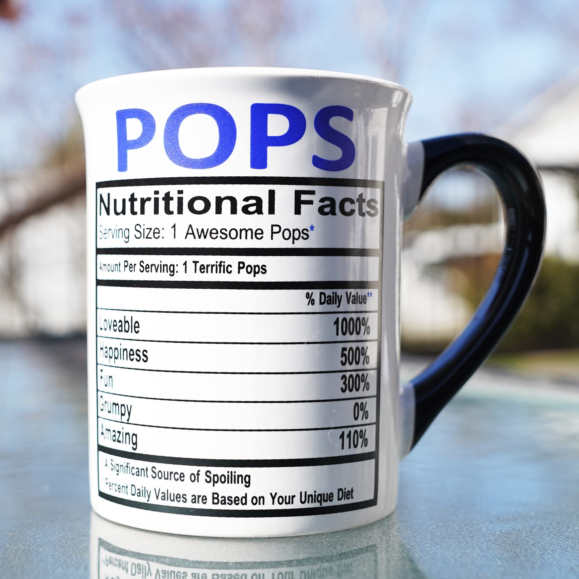 16oz Papa Pops Ceramic Coffee Mug - Unique Gift for Men, Dad & Grandpa - Funny Coffee Cup for Home & Office Use - Perfect Christmas Gift & Coffee Table Decor for Father's Day, Birthday & Retirement