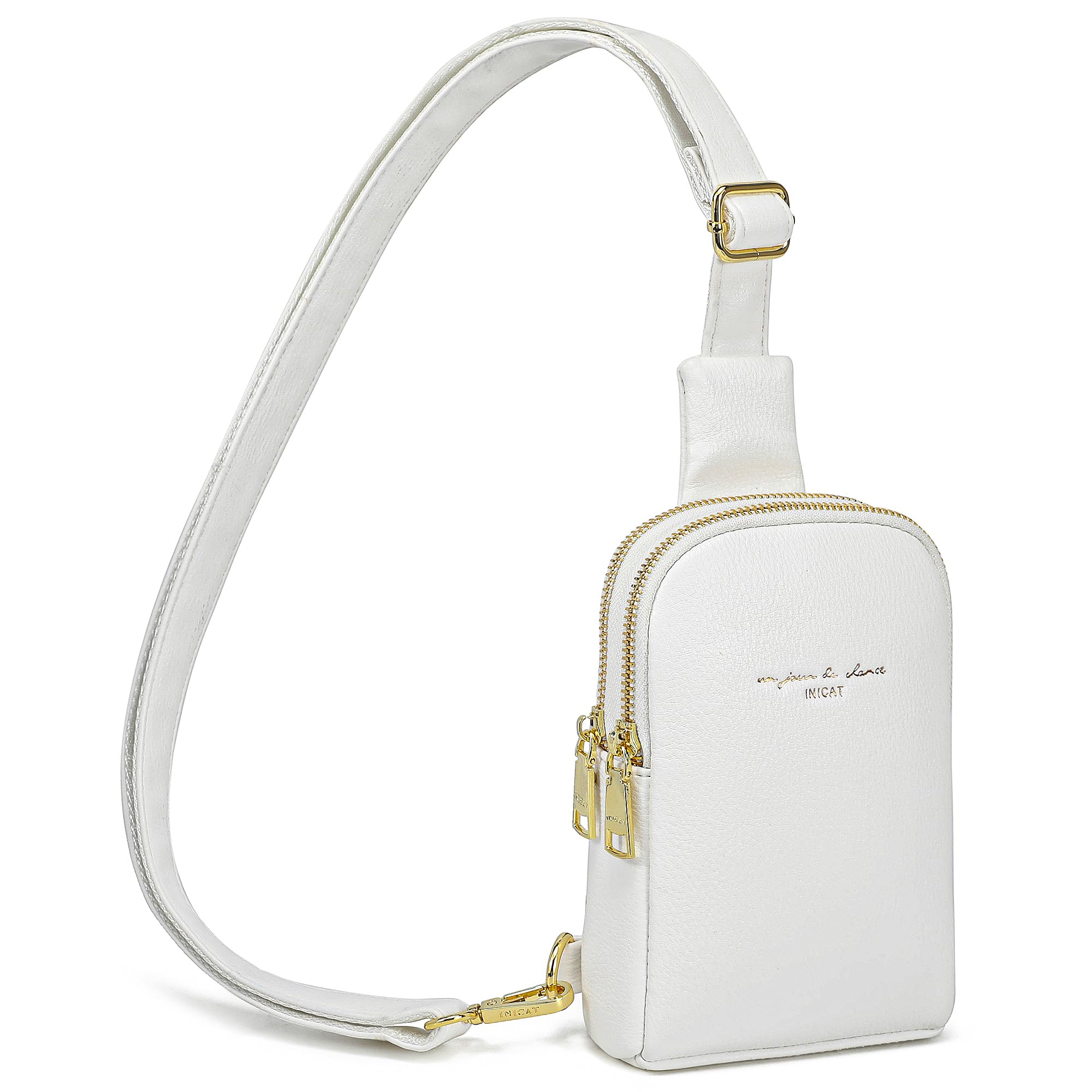 INICAT Genuine Leather Crossbody Bag for Women - Small Sling Bag, Fanny Pack with Adjustable Strap - Perfect for Travel, Shopping & Daily Use