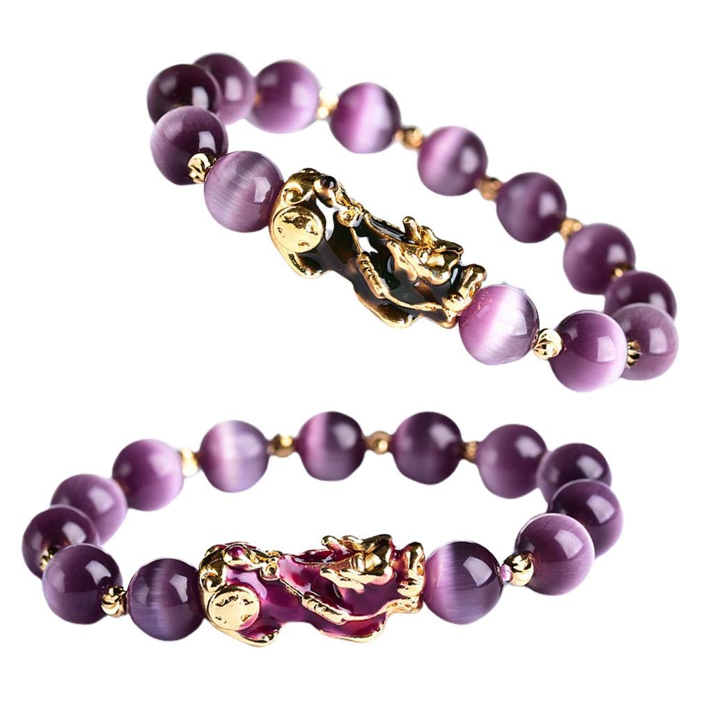 Authentic Feng Shui Pixiu Wealth Bracelet for Women & Men - Amethyst Pi Yao Money Luck Jewelry | Spiritual Protection & Abundance Attractor | Perfect for Meditation, Business Success & Daily Wear