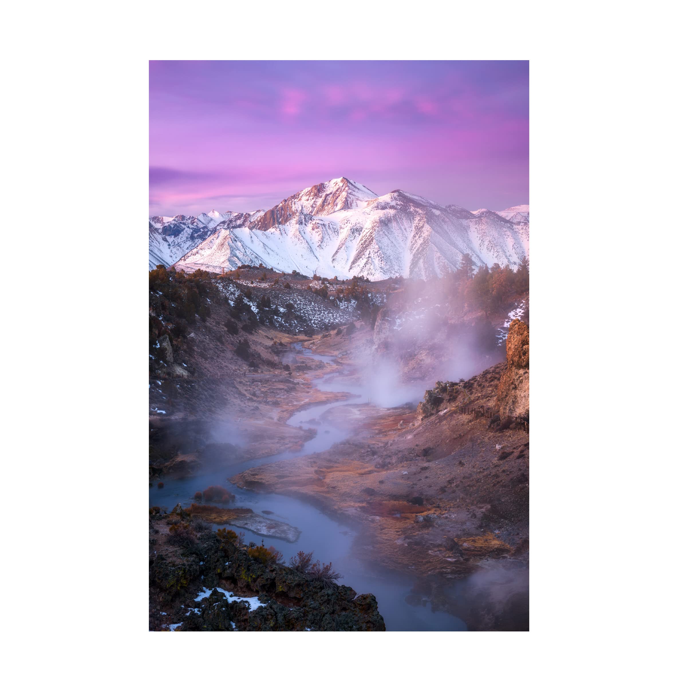 Daniel Gastager 'Pink Eastern Sierra' Canvas Wall Art Print - Modern Landscape Painting for Living Room, Bedroom & Office Decor