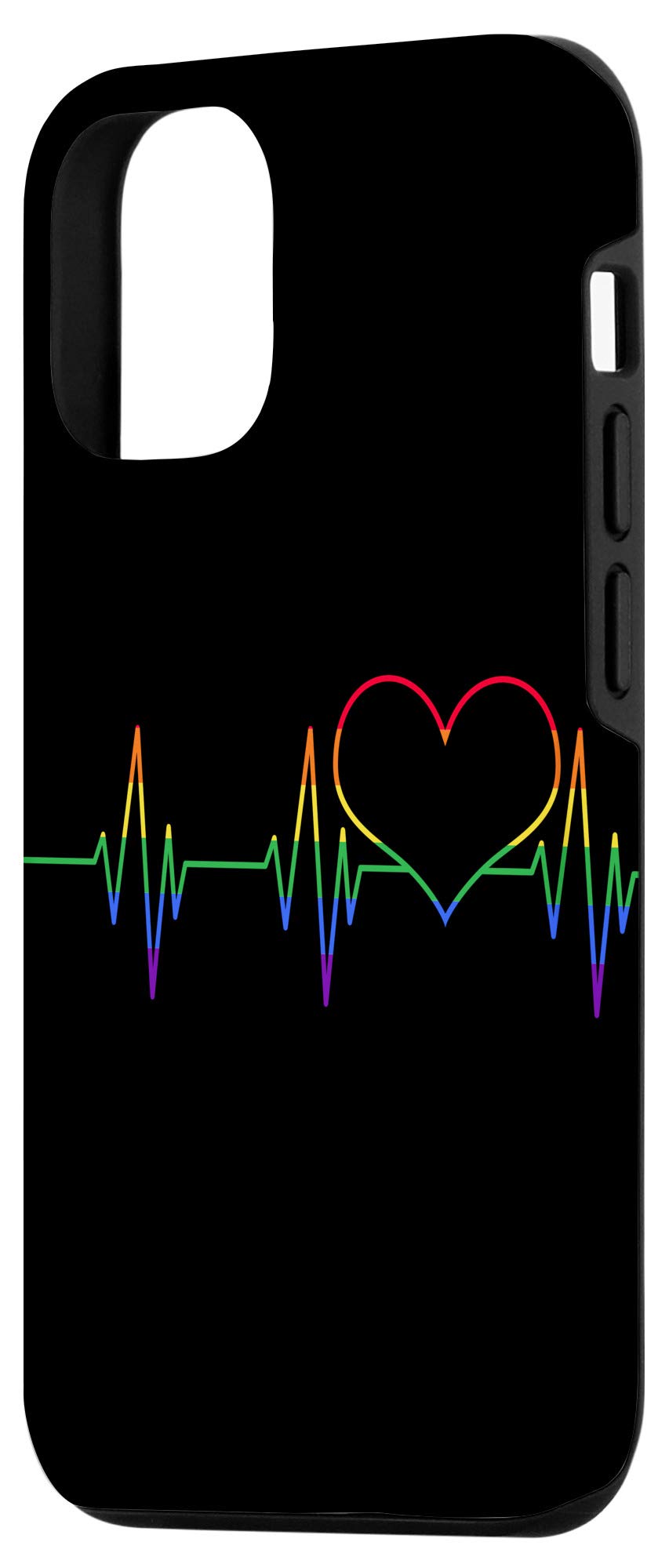iPhone 12/12 Pro Case - Rainbow Heartbeat LGBTQ+ Pride Design - Equality Gift for Gay Pride Month - Durable Protective Cover for Everyday Use & Special Occasions
