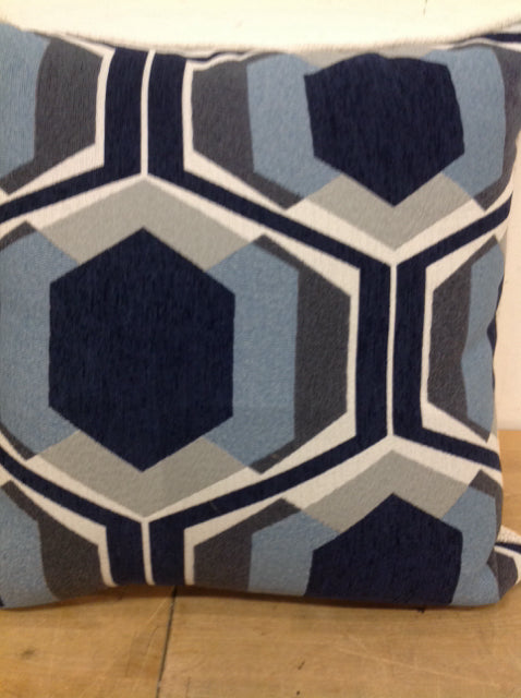 20 Inch Blue & Grey Printed Pillow - Soft & Comfortable for Bed, Sofa, and Home Decor