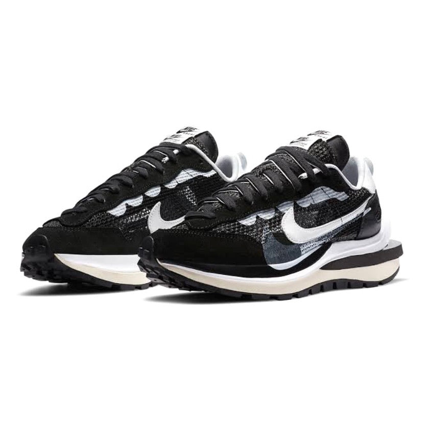 Nike Sacai x Vaporwaffle Sneakers - Black & Summit White Colorway | Men's & Women's Fashion Running Shoes for Streetwear & Casual Outfits