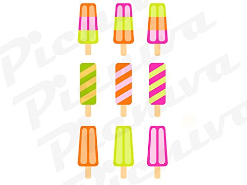 A3 (3 Inch) Popsicle Baby Nursery Room Decal Stickers - Clear Vinyl Wall Art Decor for Kids' Bedroom, Playroom & Daycare