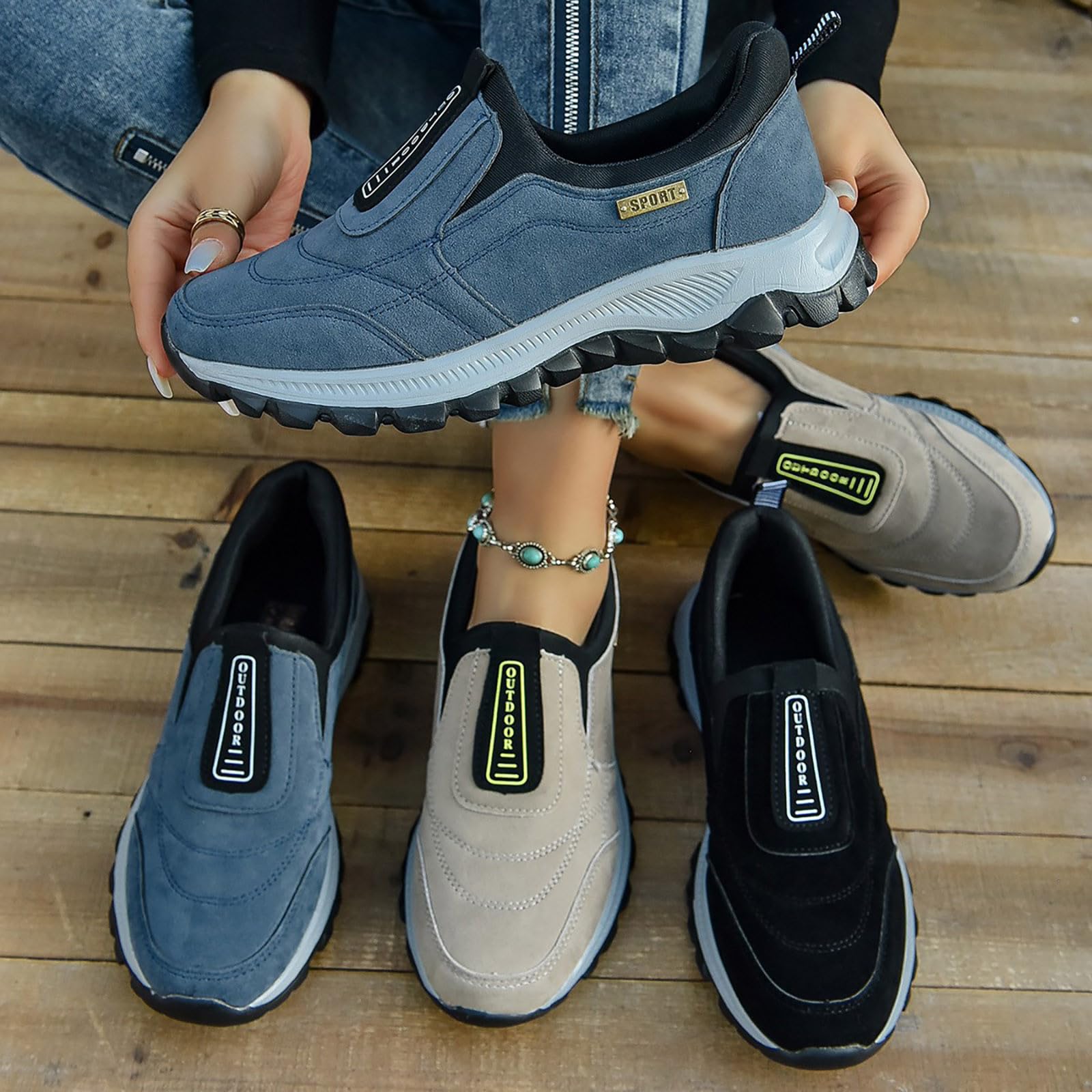 Lightweight Waterproof Hiking Shoes for Women - All-Weather Outdoor Trekking & Walking Shoes with Non-Slip Grip & Secure Ankle Support - Unisex Comfortable Trail Running Shoes for Hiking, Camping & Mountain Climbing