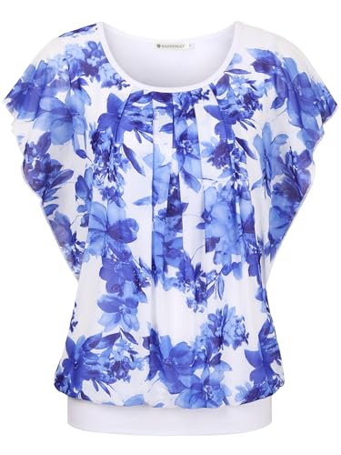 White Blue-floral