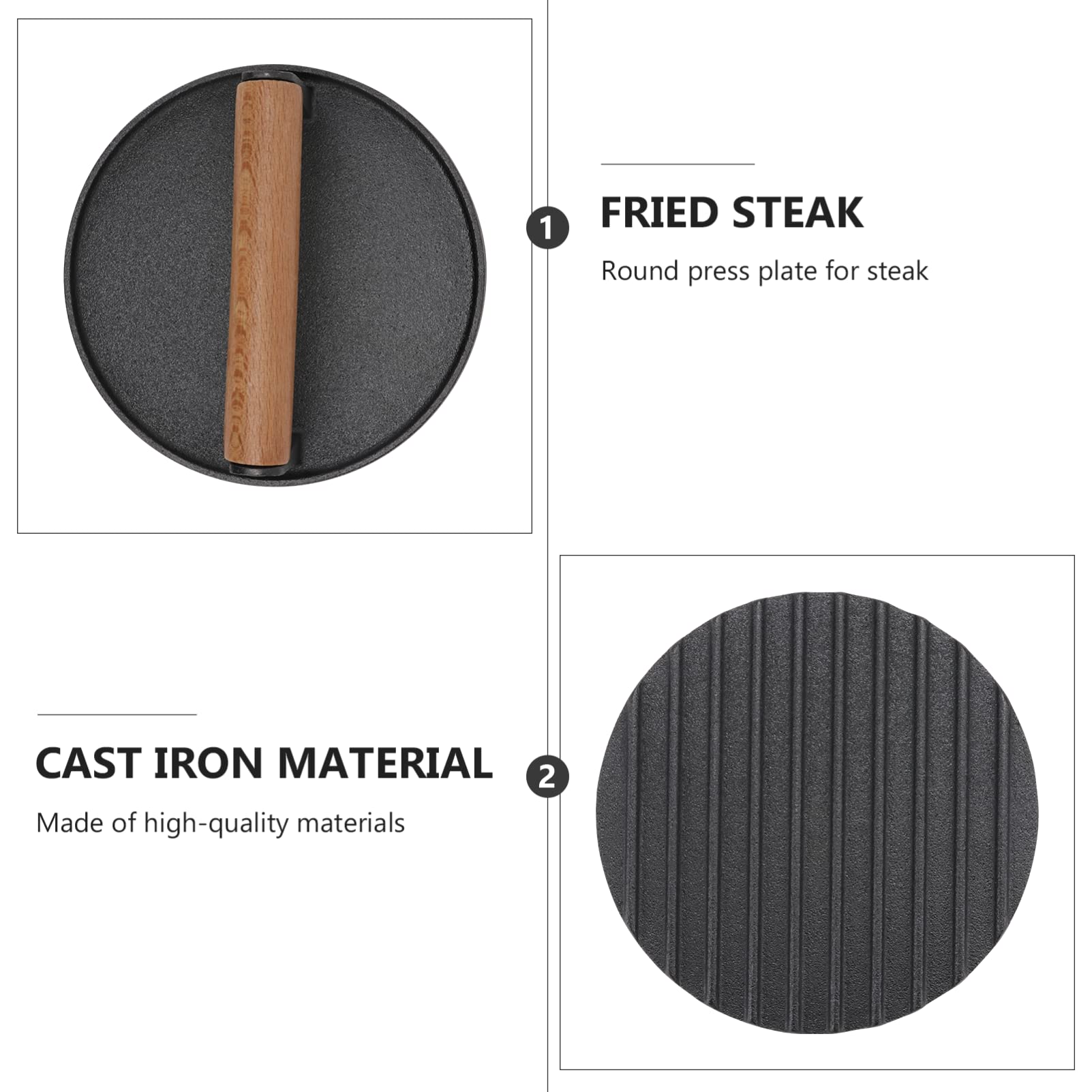 HEMOTON Non-Stick Iron Burger Patty Press - Heavy Duty Burger Maker for Grilling, BBQ & Sliders - Perfect for Homemade Burgers, Sandwiches & Outdoor Cooking