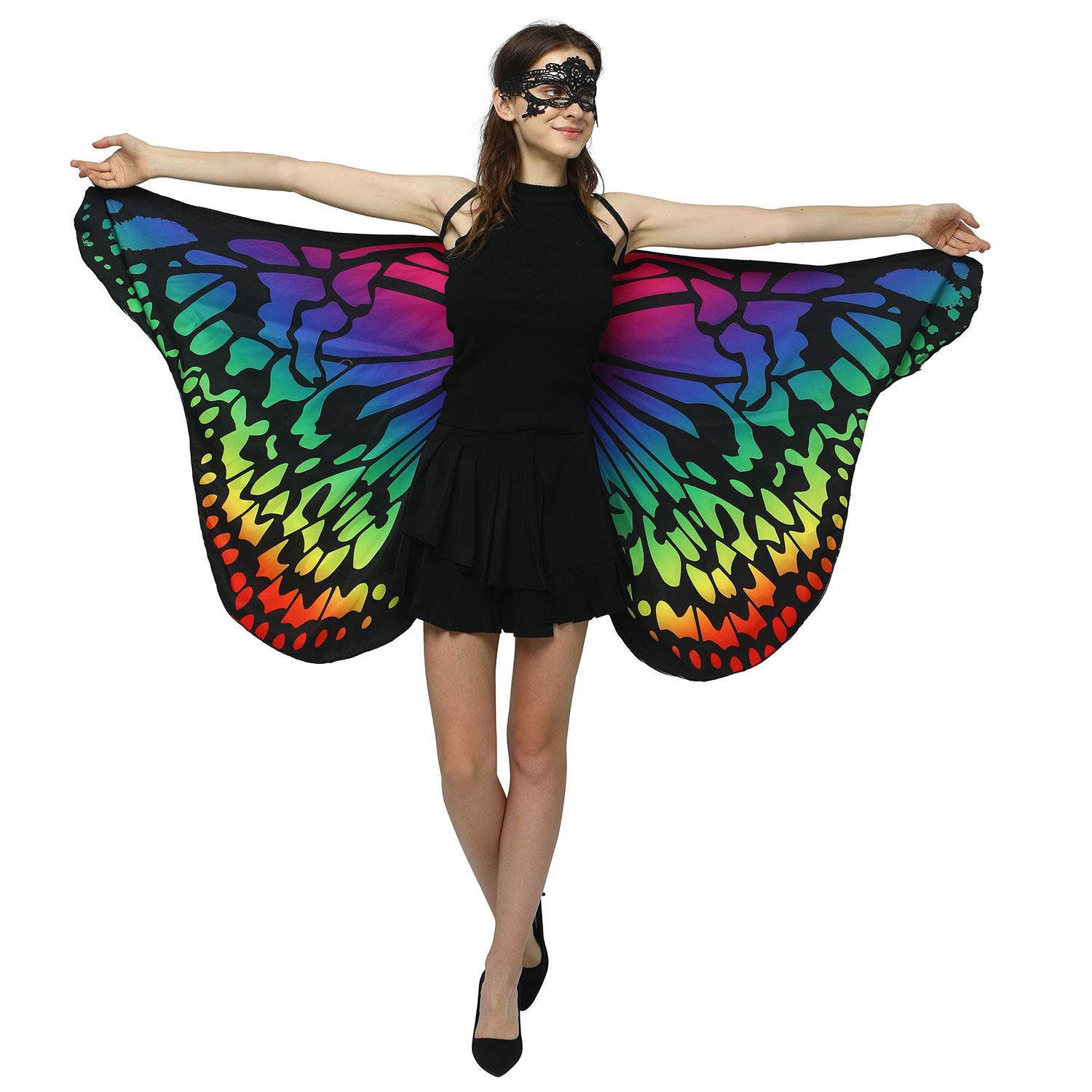 Butterfly Fairy Costume for Women - Double-Sided Printed Fabric Wings | Halloween, Cosplay, Fairy Party Outfit | Perfect for Costume Parties, Themed Events & Photo Shoots