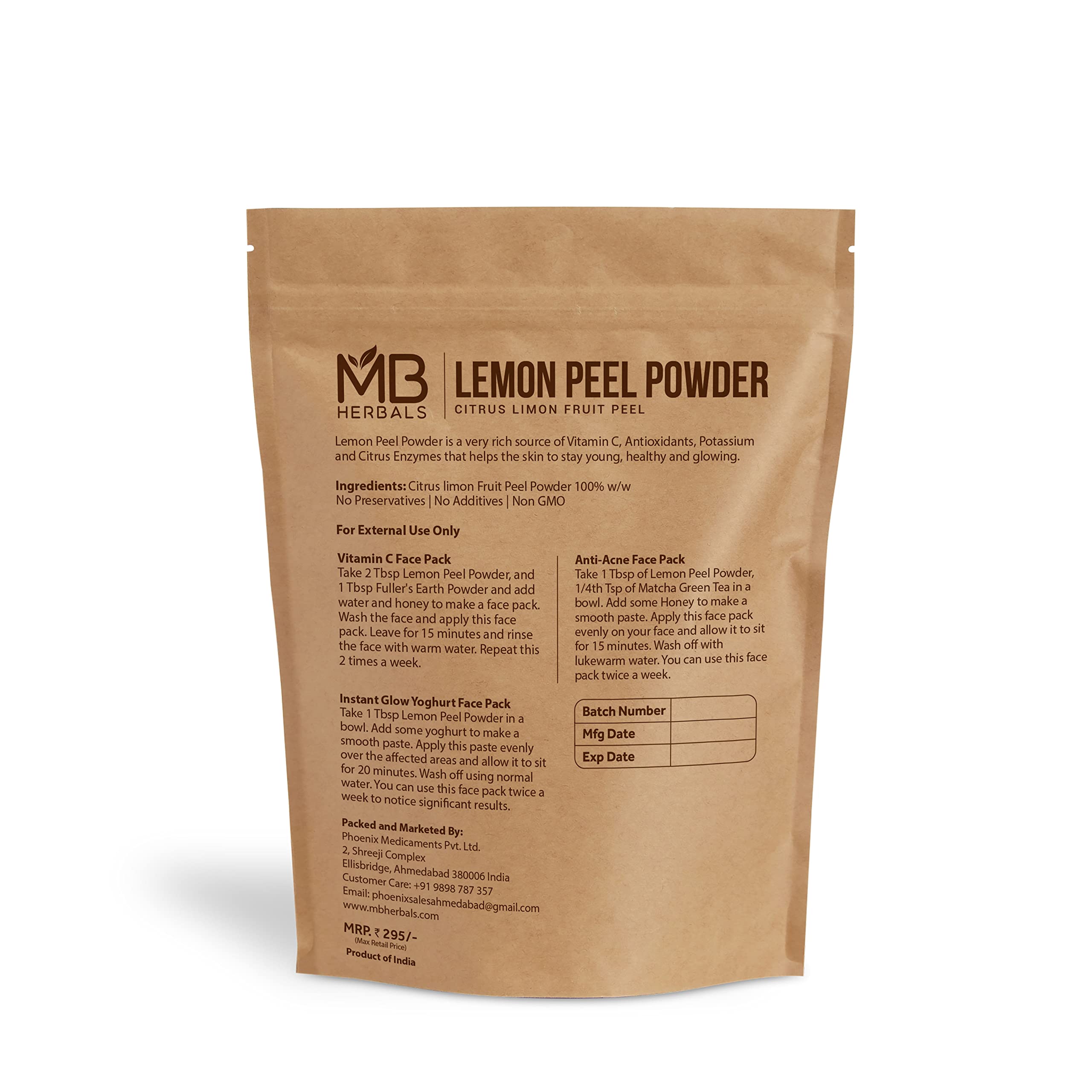 MB Herbals 100% Pure Lemon Peel Powder (100g) - Natural Skin Brightening & Exfoliating Face Mask Ingredient | For DIY Skincare, Homemade Face Packs & Beauty Formulations | Vegan, Cruelty-Free | Perfect for Dull Skin, Dark Spots & Acne Scars