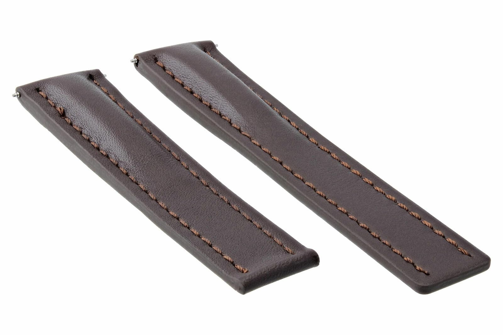 22mm Genuine Leather Watch Band Strap - Smooth Brown Replacement Strap Compatible with Breitling Navitimer & Colt Super Ocean - Perfect for Business, Casual & Dress Watches