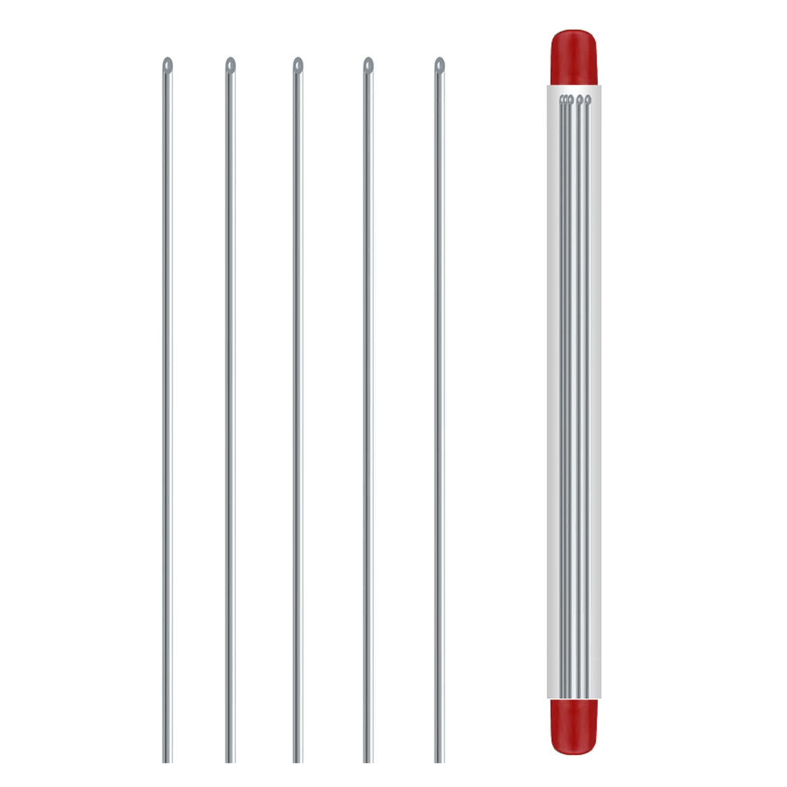 5 Pcs Stainless Steel Fishing Hook Needles - Hollow Earthworm Baiting Tools for Carp Fishing | Durable Rigging Needles for Freshwater & Saltwater Angling