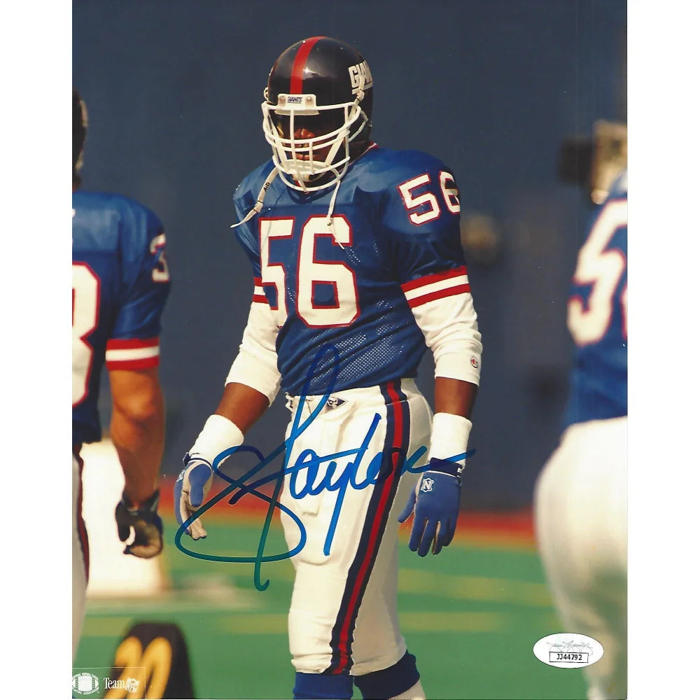 Lawrence Taylor Signed 8x10 Photo with JSA COA - Authentic NFL New York Giants LT Autograph - Perfect for Sports Memorabilia Collectors and Giants Fans Display