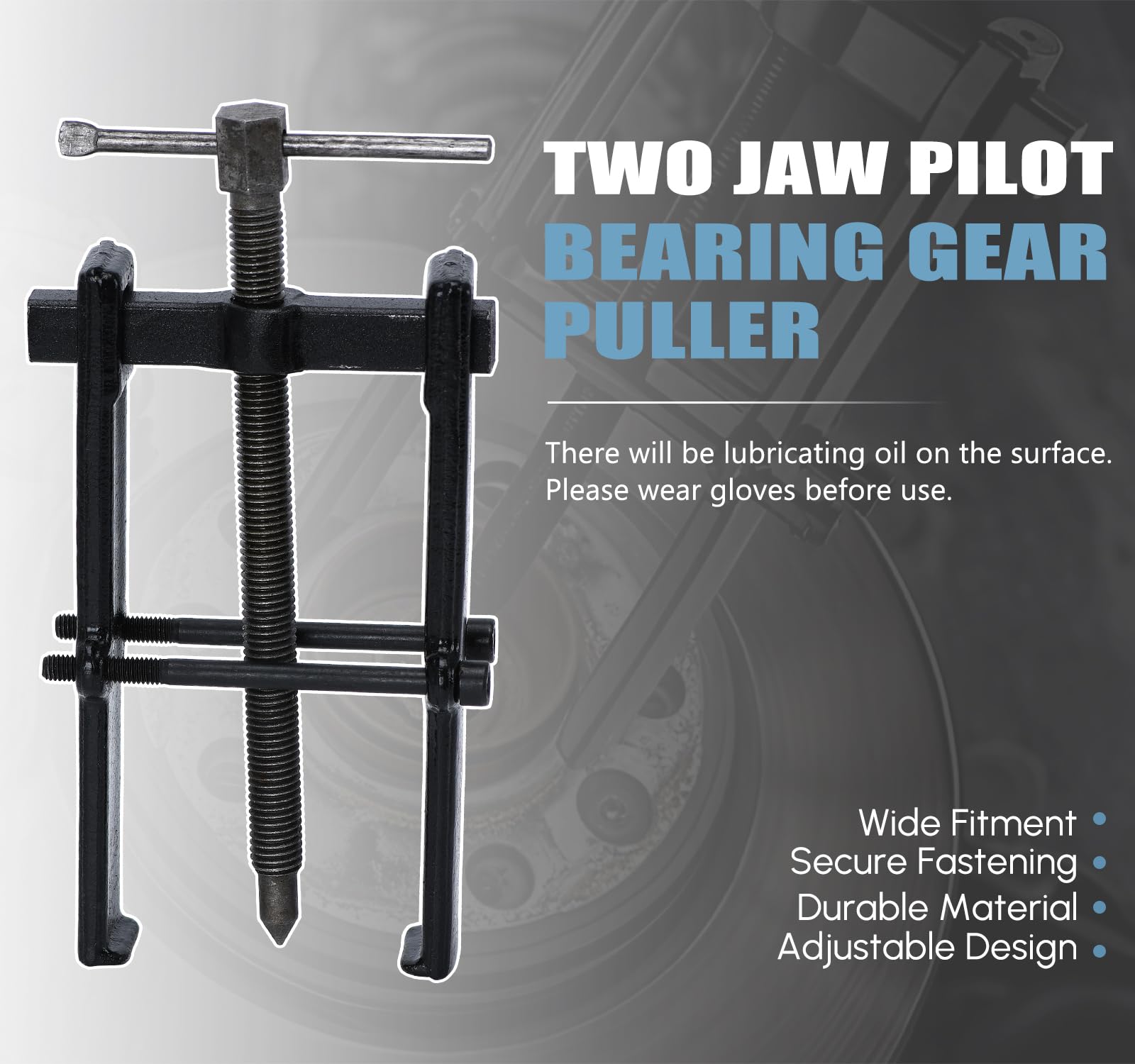 Hypertune Universal 8-Inch Two Jaw Pilot Bearing Gear Puller - Heavy Duty Carbon Steel Adjustable Bearing Remover Tool for Pumps, Pulleys & Gears - Perfect for Automotive Repair, Industrial Maintenance & DIY Projects