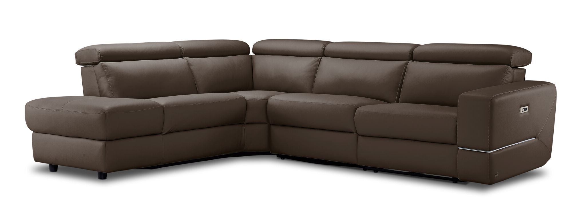 Bianca 3-Piece Power Reclining Sectional Sofa with Left-Facing Chaise in Taupe - Modern Living Room Furniture for Home Theater & Family Gatherings