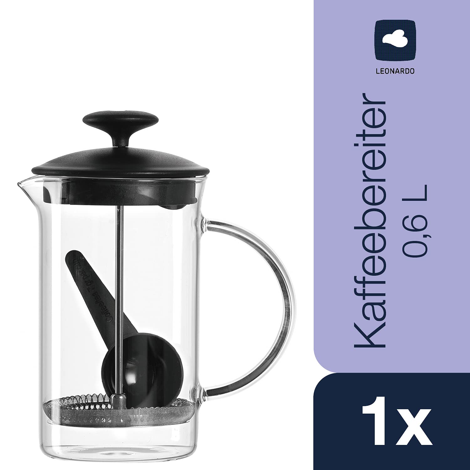 Caffè Per Me 750ml Heat Resistant Glass Coffee Maker Set of 4 - Perfect for Home, Office, and Italian Style Espresso Brewing