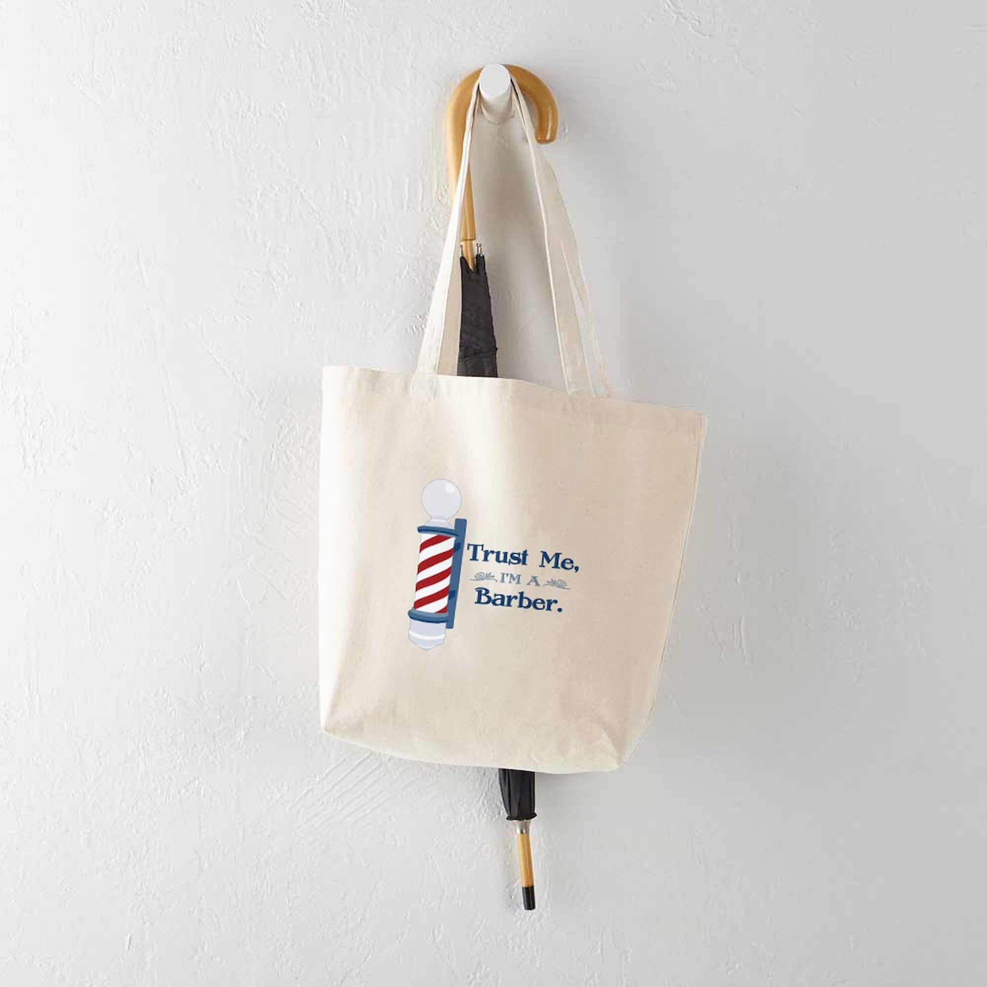 Trust Me I'm A Barber Tote Bag - Natural Canvas Reusable Shopping Bag for Barbers & Stylists - Perfect for Salon Supplies, Barber Tools & Everyday Use