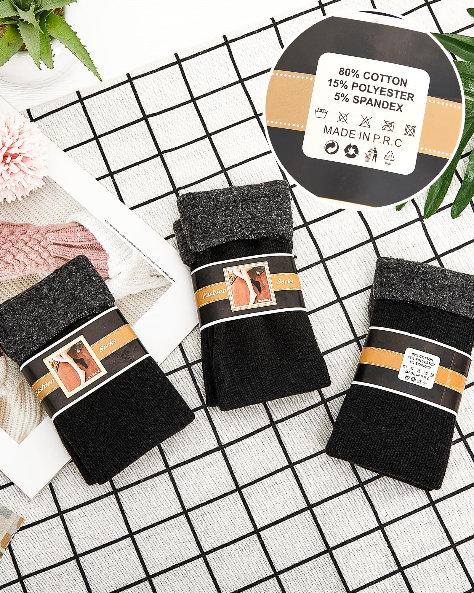 Henoyso 300 Pairs Thermal Socks Bulk - Thick Winter Unisex Socks for Men & Women (Sizes 7-12) - Black - Perfect for Homeless Care Packages, Outdoor Activities & Cold Weather Essentials