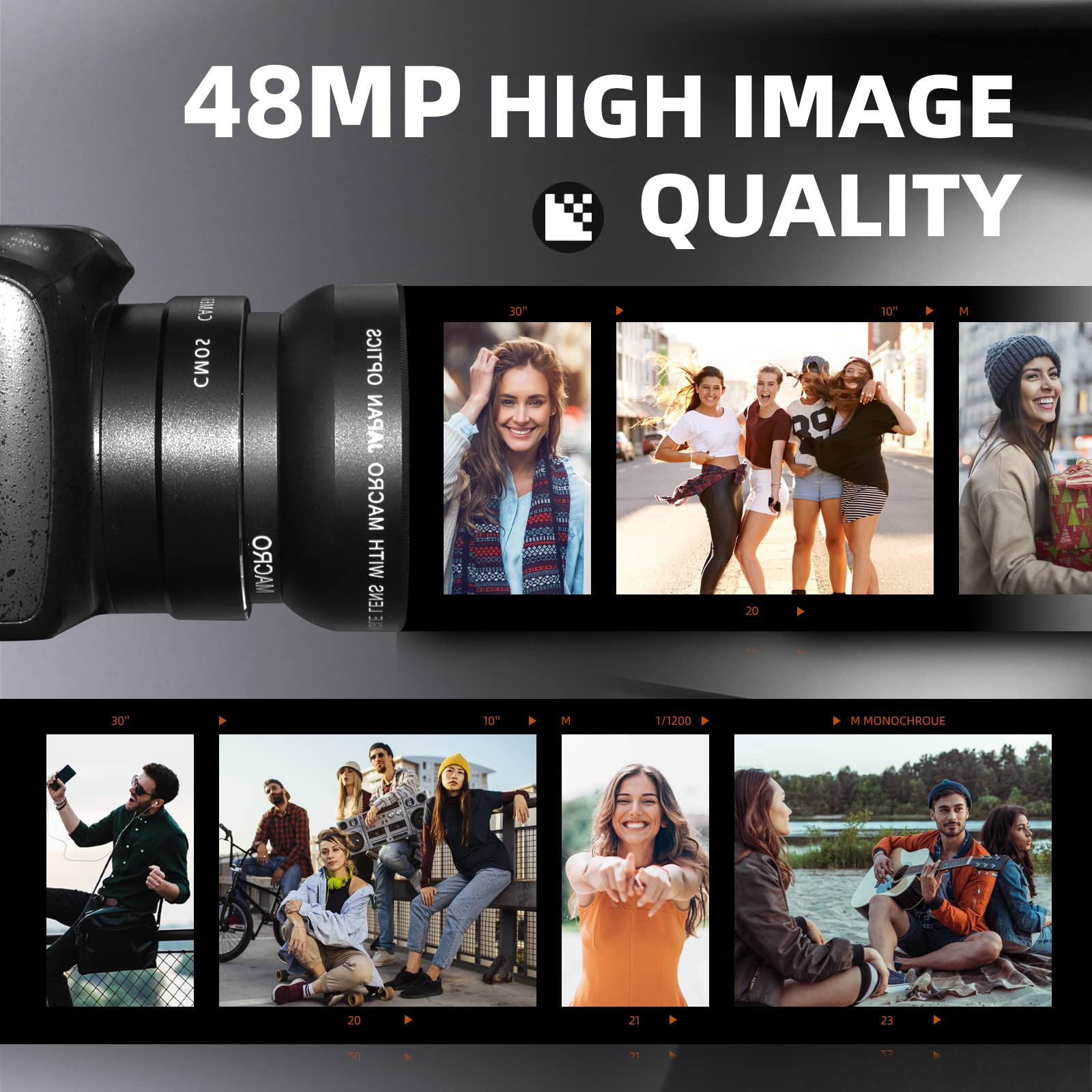 4K Ultra HD 48MP Digital Camera with Wide Angle Lens & 16x Zoom - 3